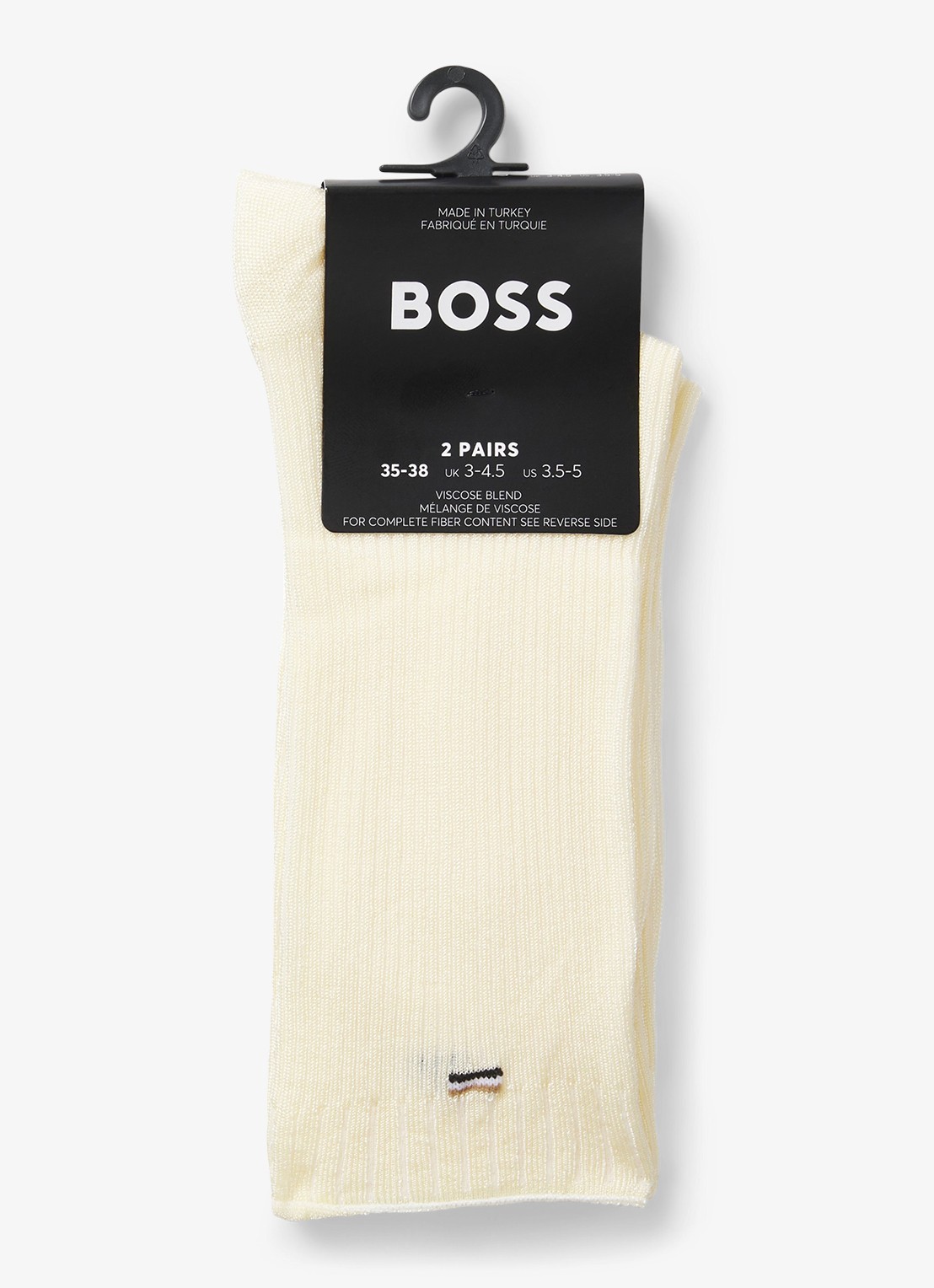 BOSS Sokken met logo in 2-pack - achterkant 2 creme