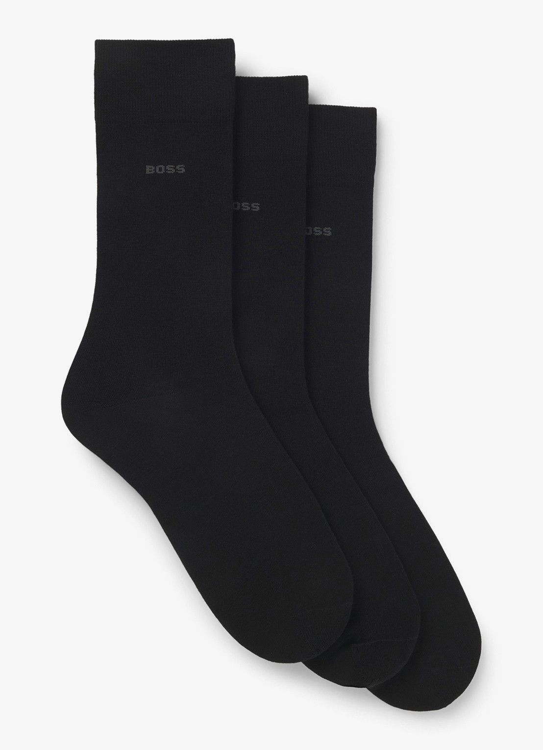 BOSS Sokken met logo in 3-pack - voorkant 2 zwart