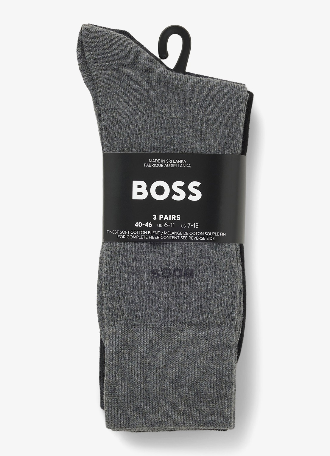 BOSS Sokken met logo in 3-pack - achterkant donkergrijs