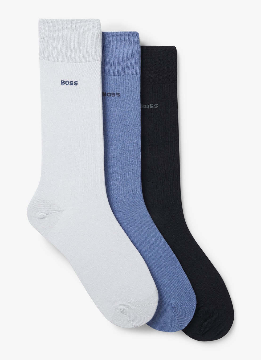 BOSS Sokken met logo in 3-pack - voorkant donkerblauw