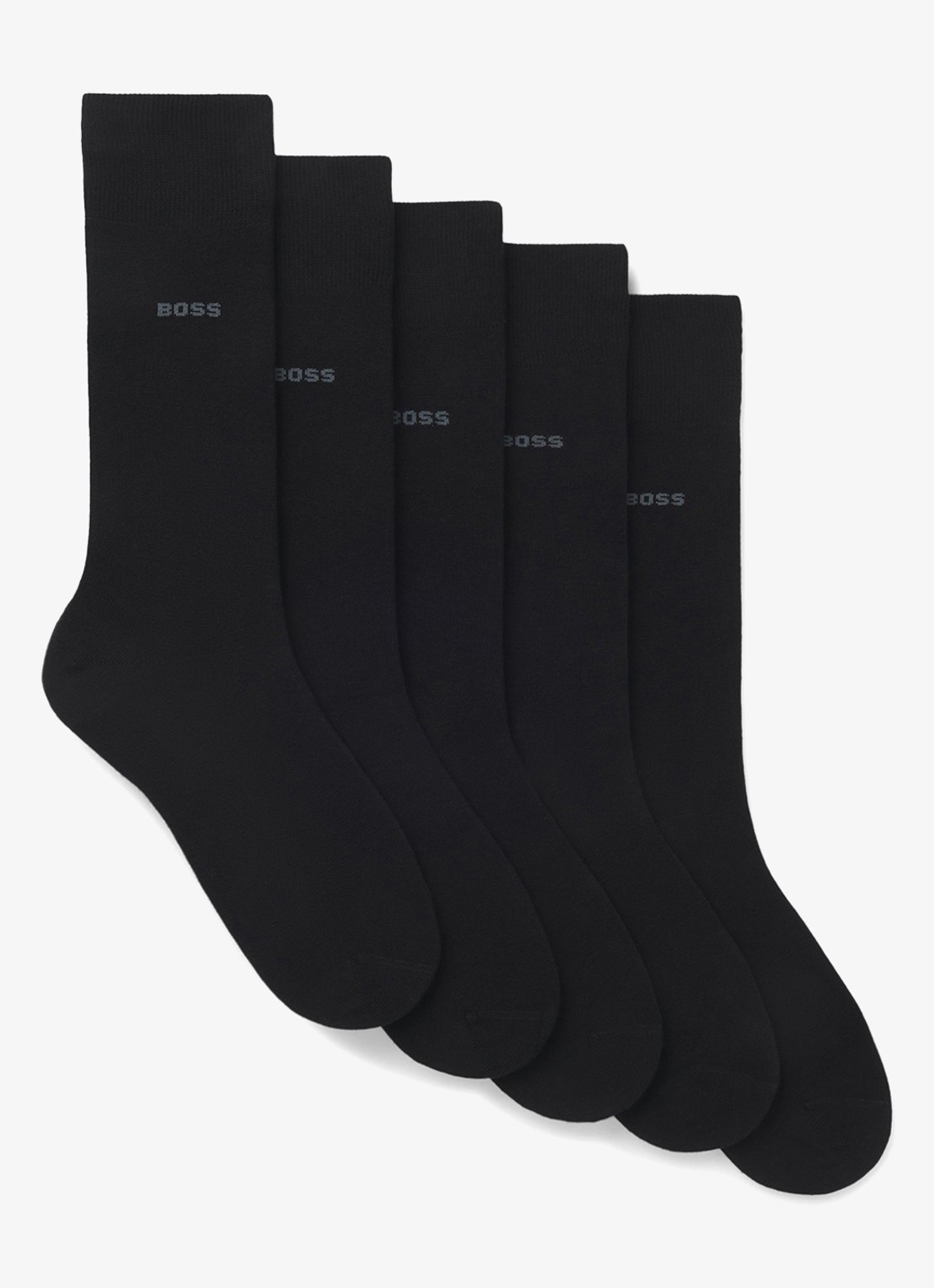BOSS Sokken met logo in 5-pack  - voorkant 2 black-001 / zwart