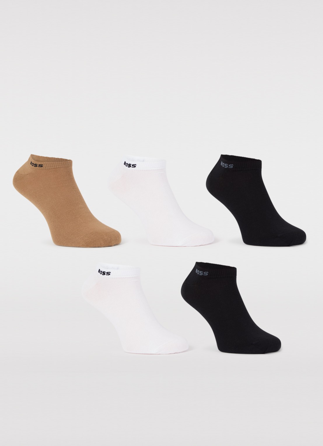 BOSS Sokken met logo in 5-pack - voorkant 2 bruin