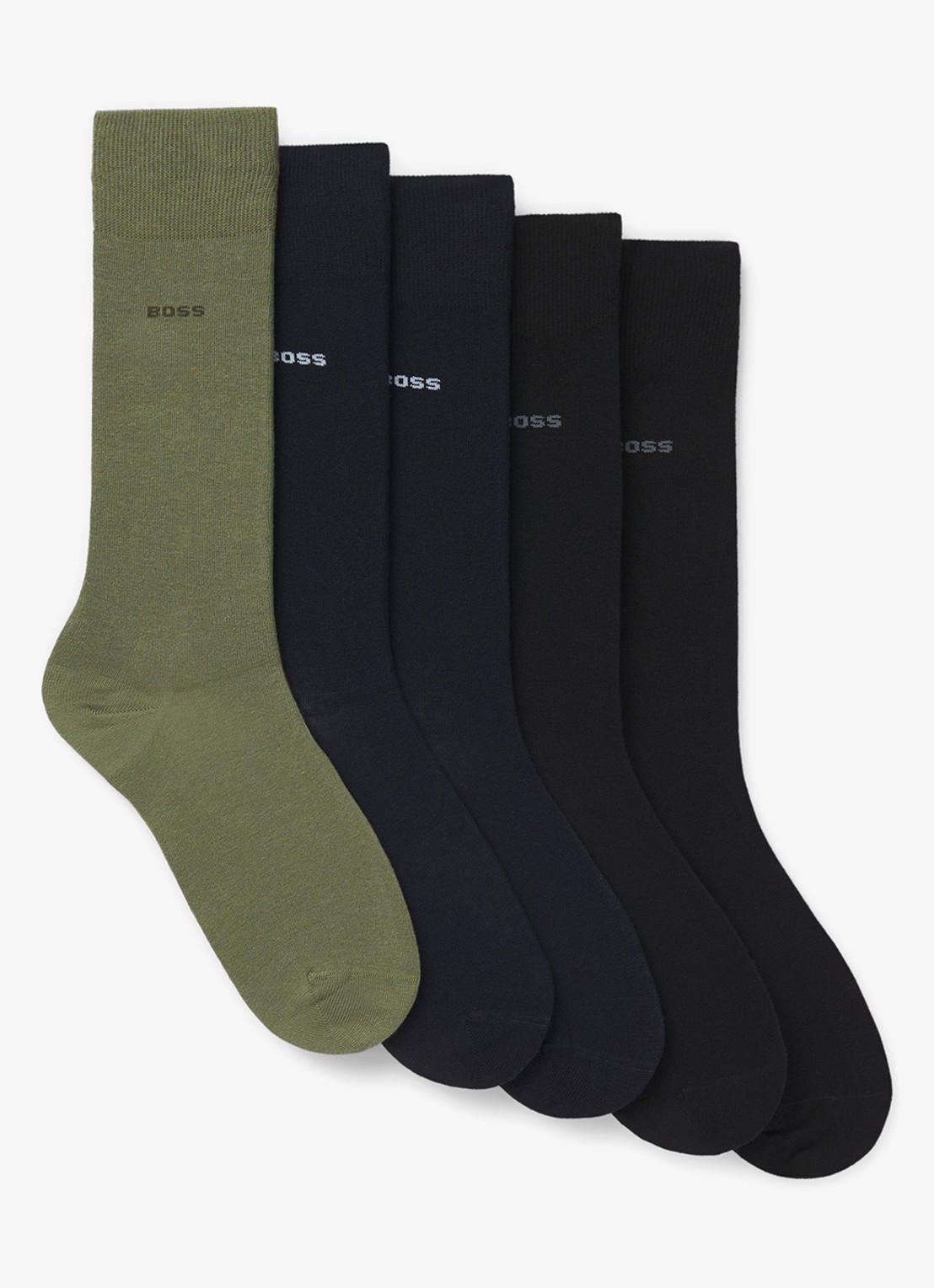 BOSS Sokken met logo in 5-pack  - voorkant donkergrijs