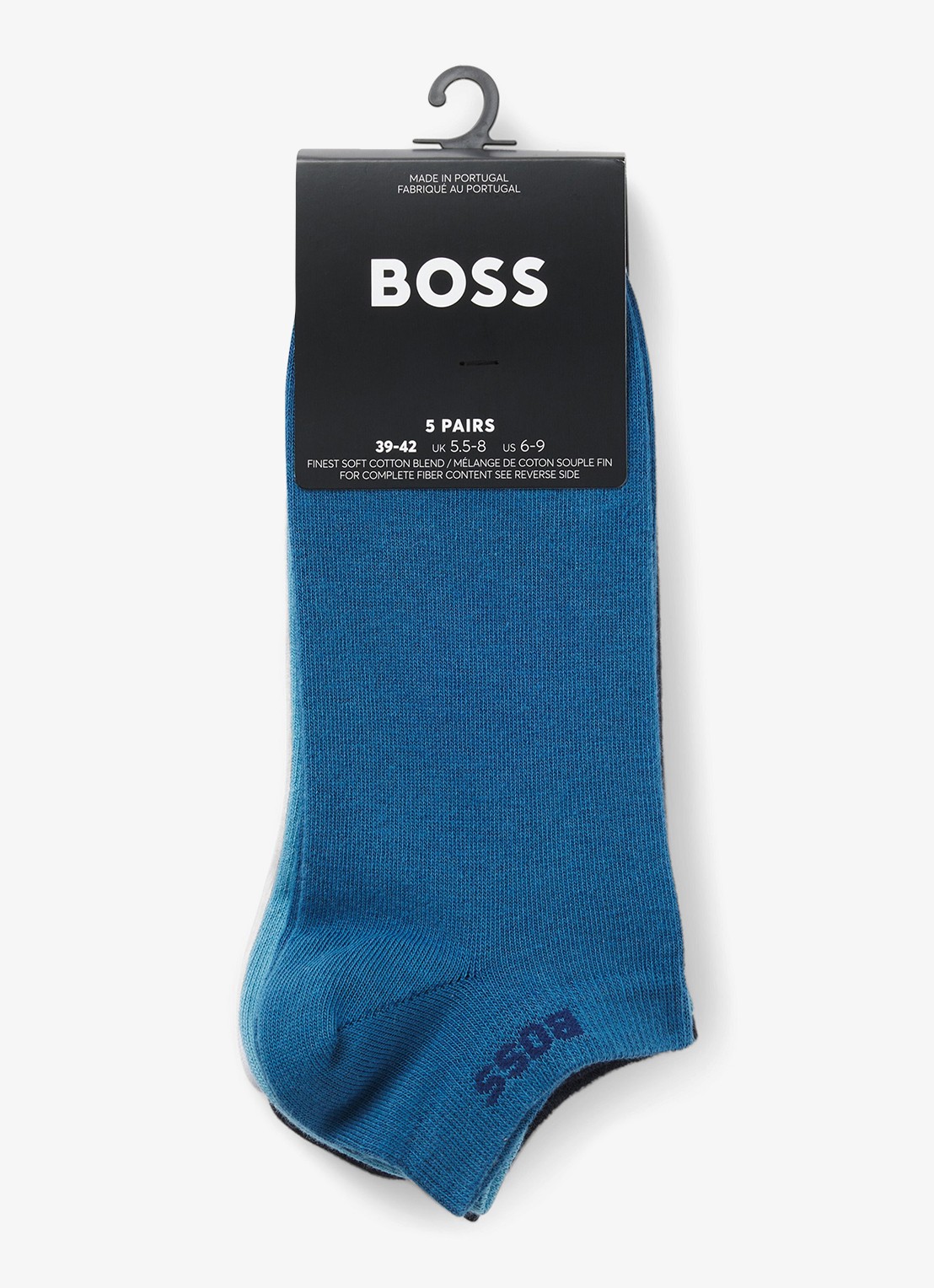BOSS Sokken met logo in 5-pack - voorkant 2 bright blue-439 / blauw