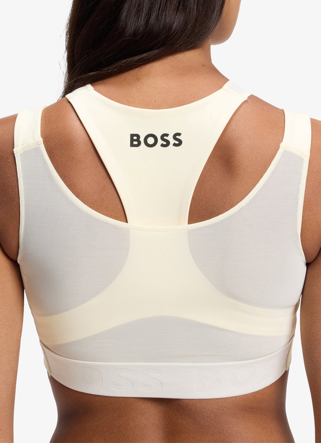 BOSS Sport bh met mesh - detail 4 creme