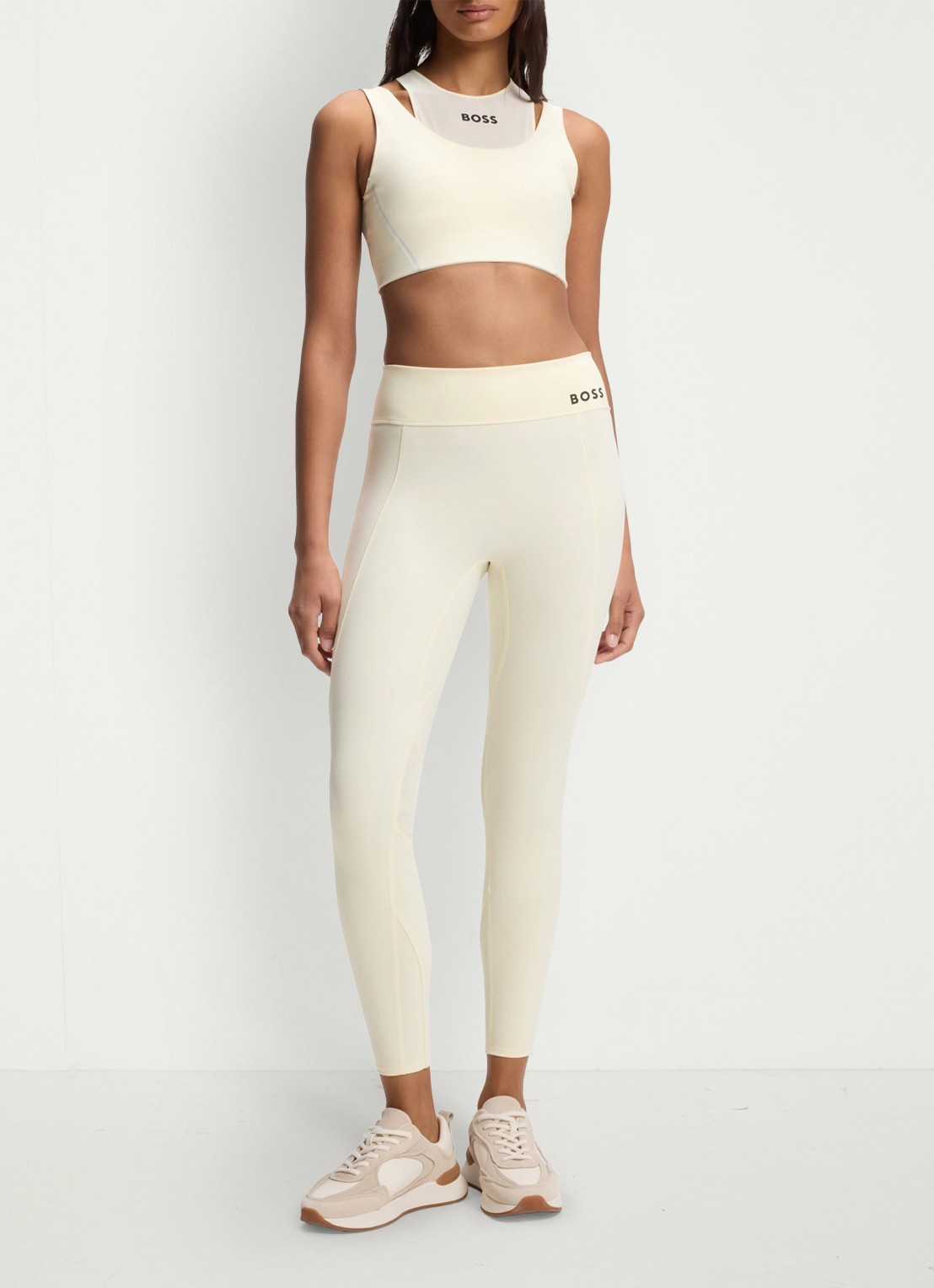 BOSS Sport bh met mesh - voorkant 2 creme