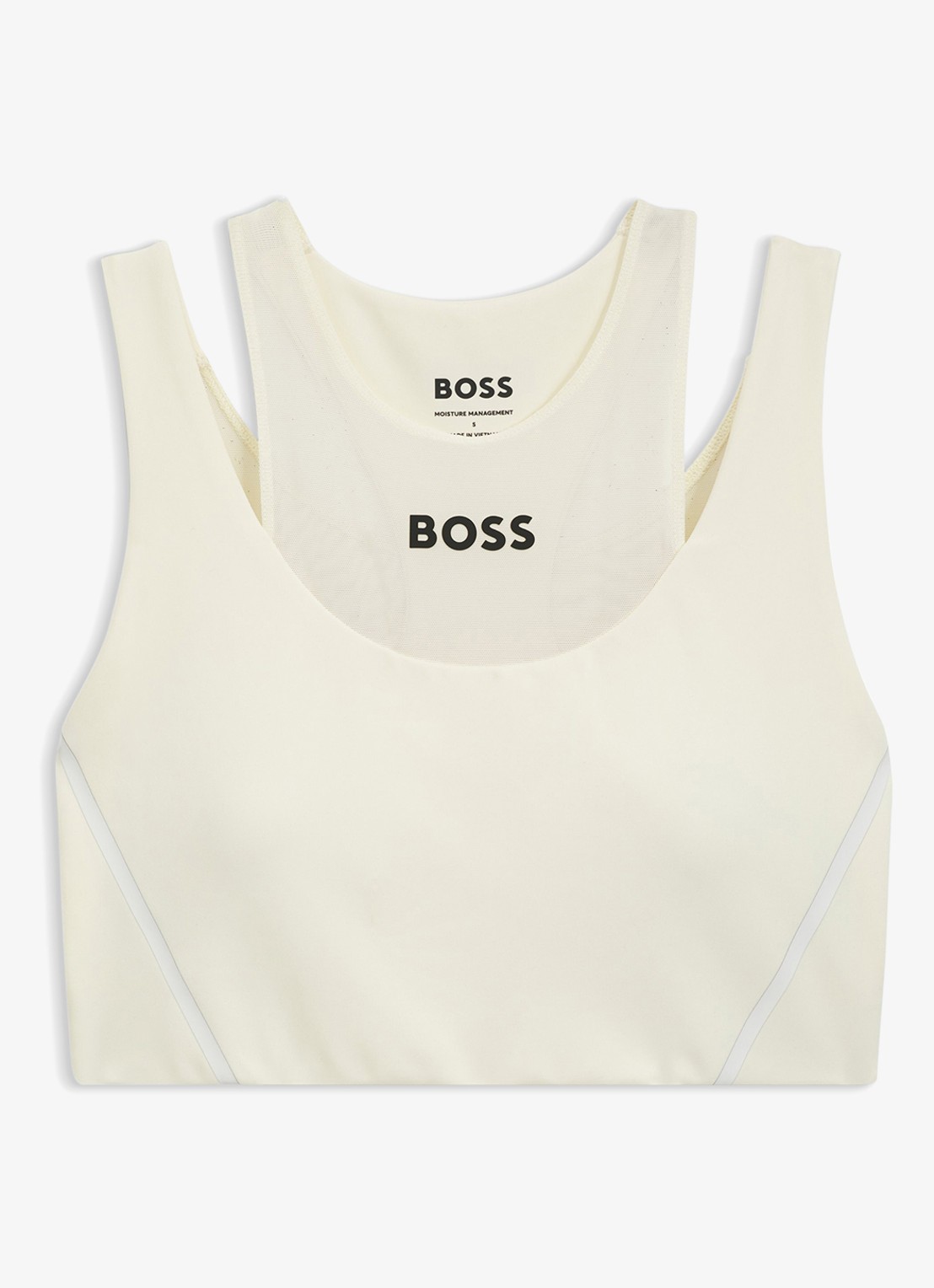 BOSS Sport bh met mesh - voorkant 3 creme