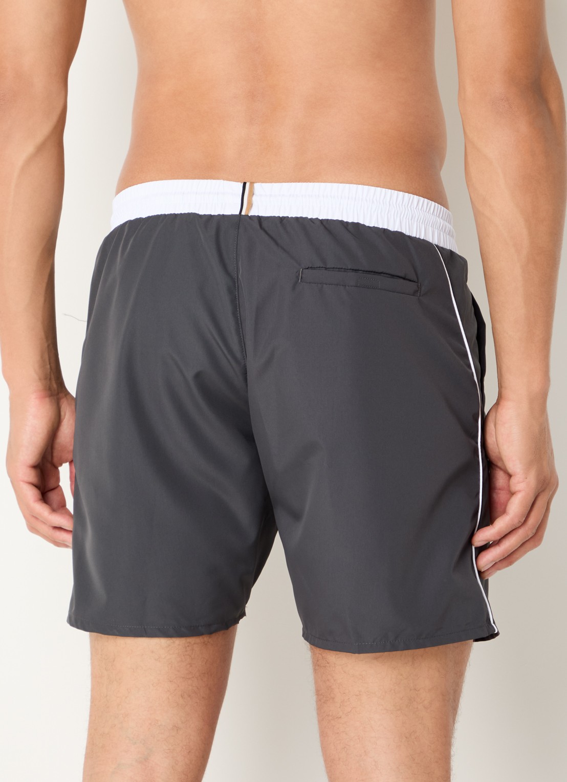 BOSS Starfish zwemshorts met logo en steekzakken - achterkant antraciet