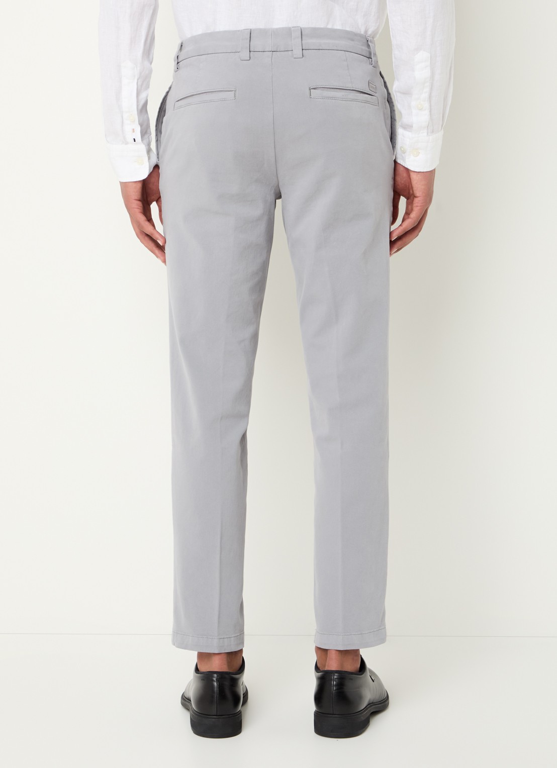 BOSS Straight fit chino met stretch - achterkant 3 open grey-070 / grijs