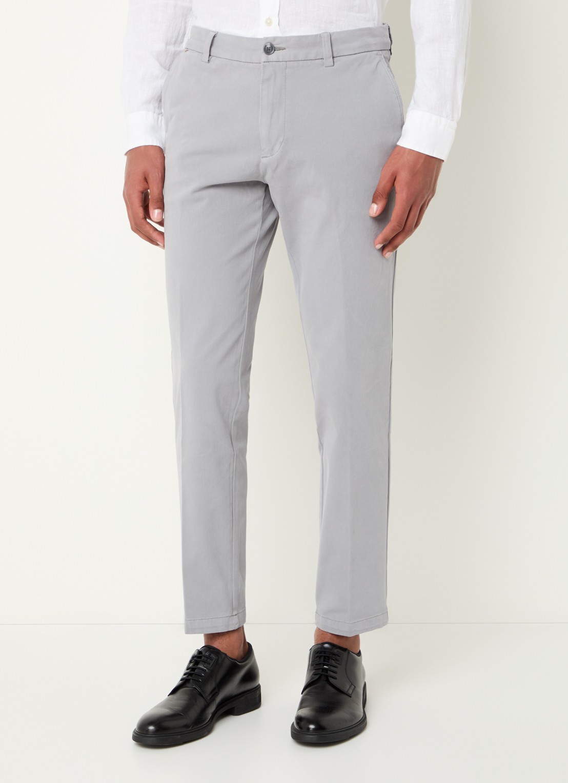 BOSS Straight fit chino met stretch - detail 4 open grey-070 / grijs