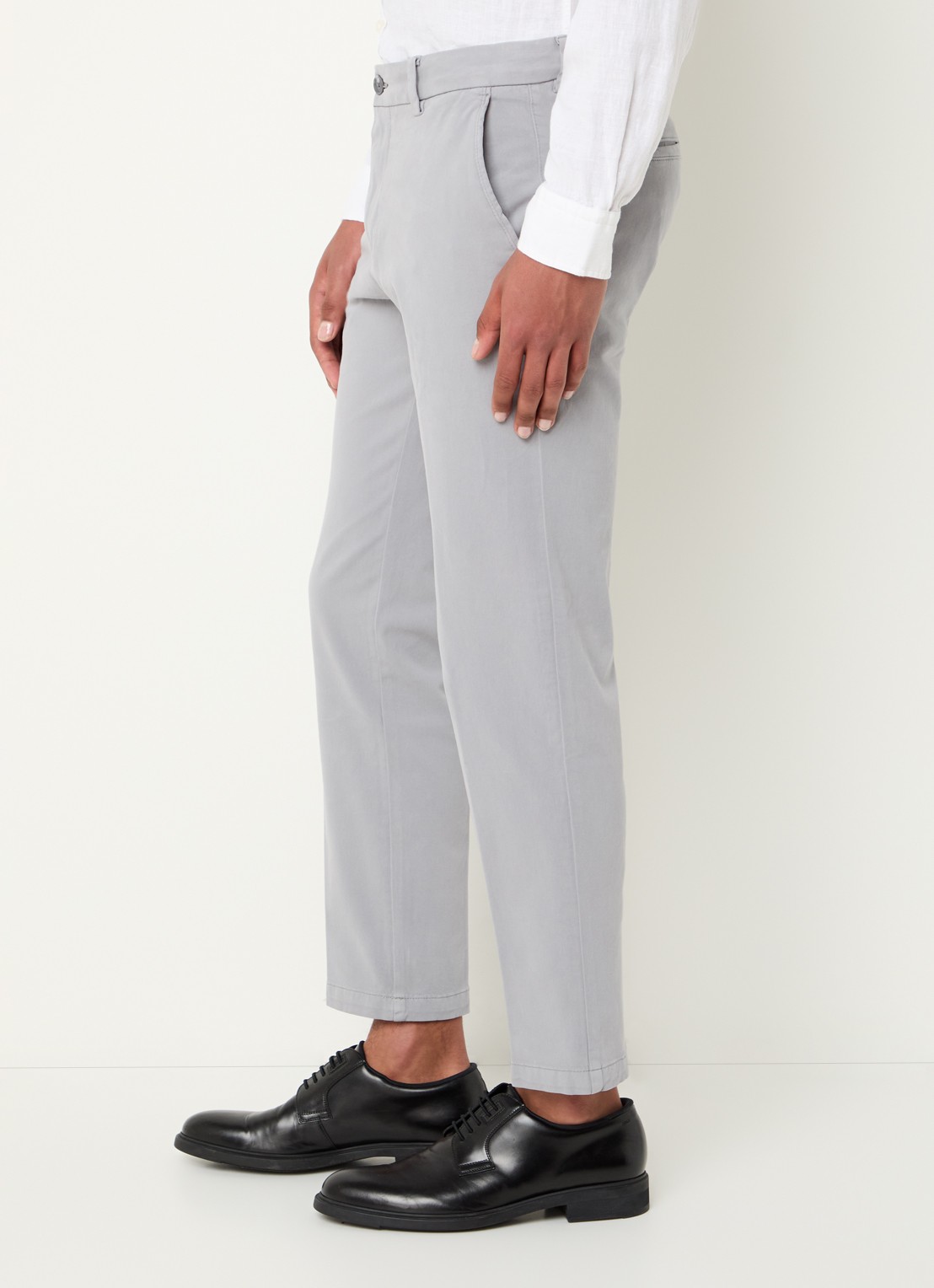 BOSS Straight fit chino met stretch - detail 5 open grey-070 / grijs