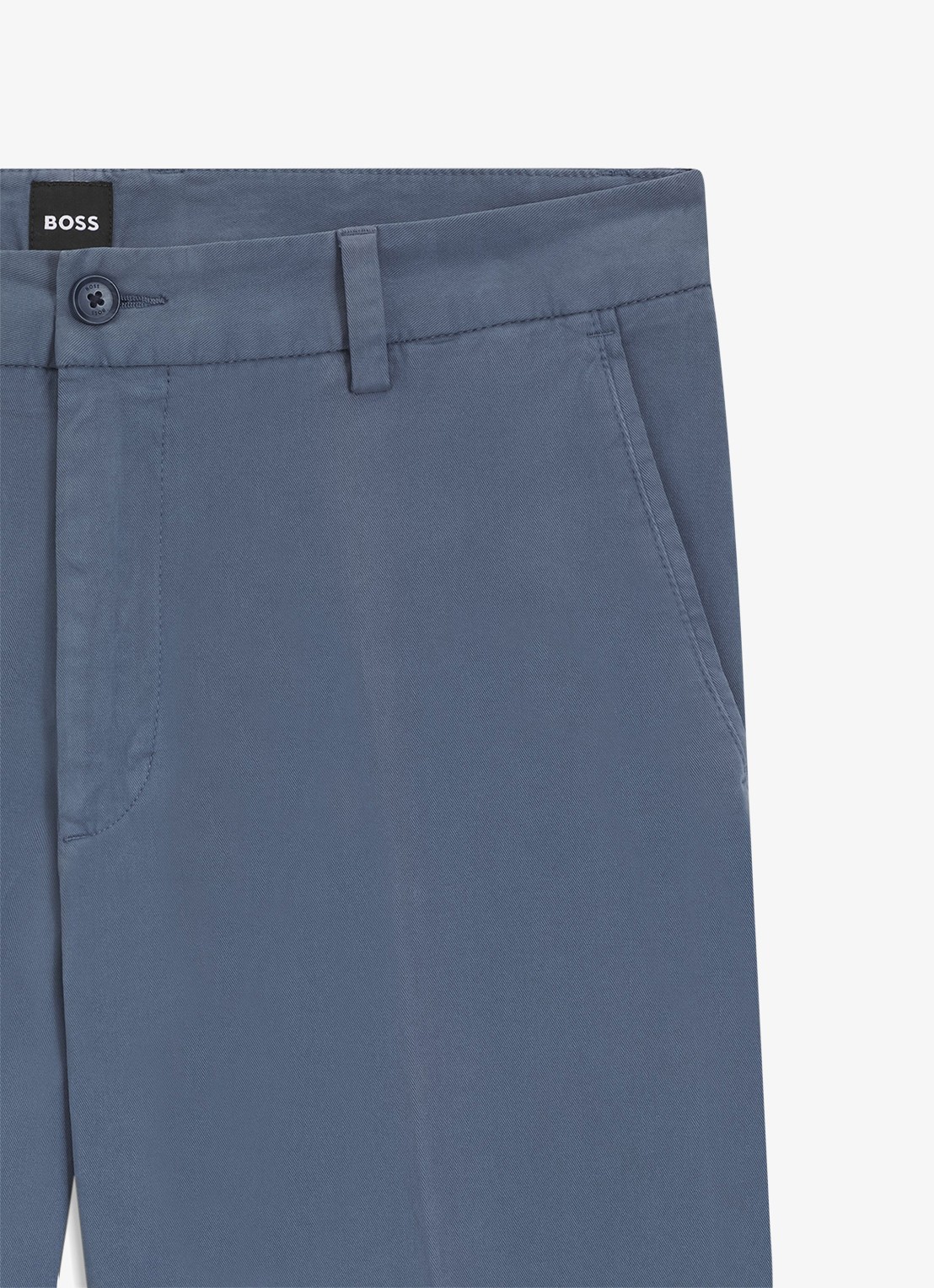 BOSS Straight fit chino met stretch - detail 6 open blue-466 / blauw