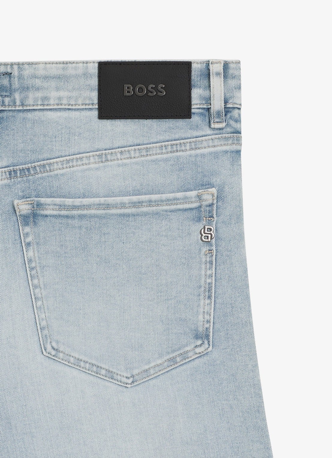 BOSS Straight fit jeans met lichte wassing - detail 5 blauw