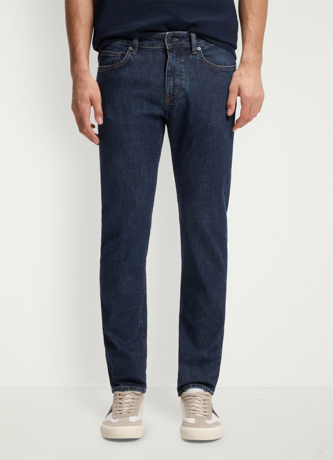 BOSS Straight fit jeans met medium wassing - detail 4 indigo