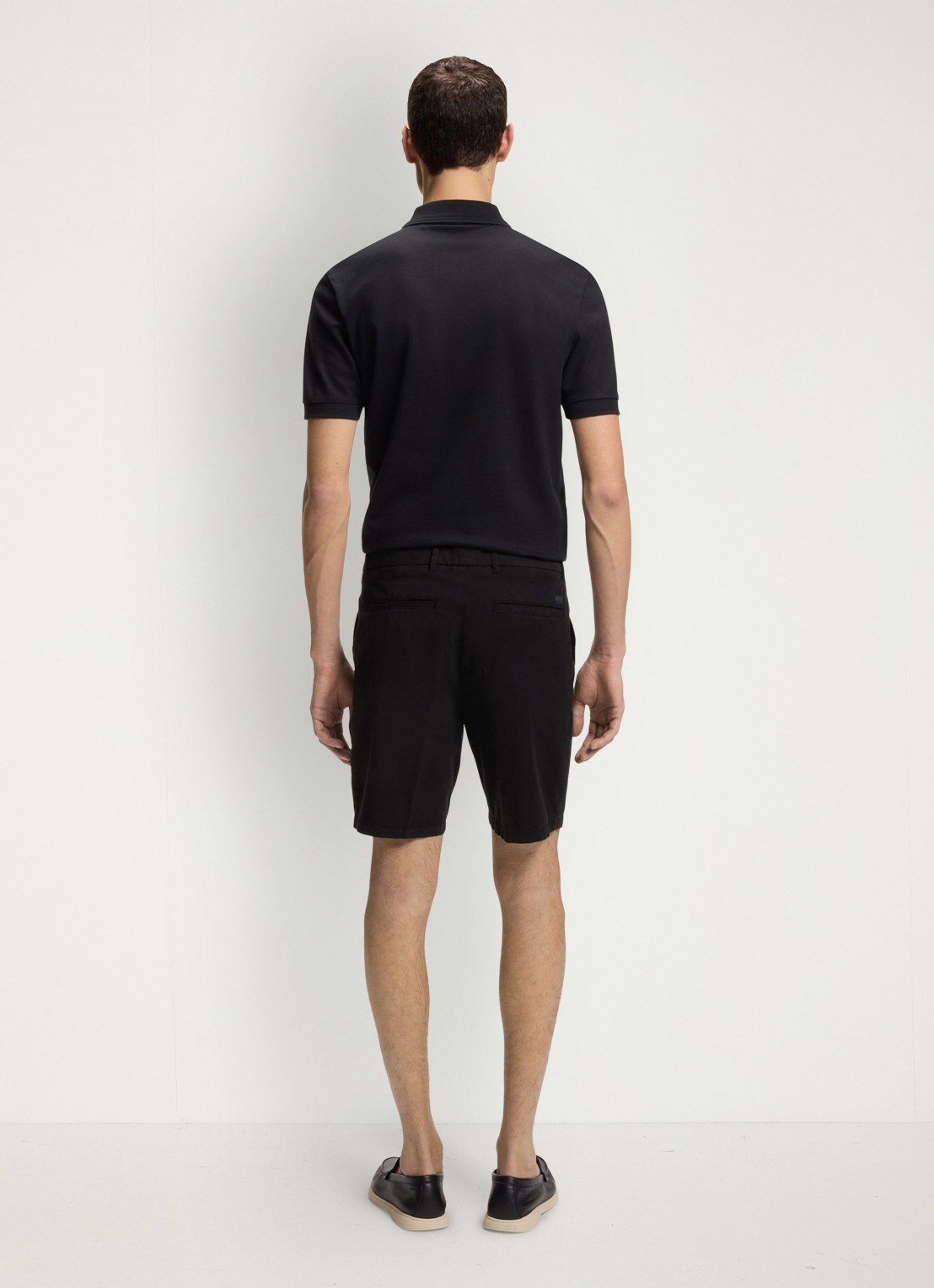 BOSS Straight fit korte broek met steekzakken - achterkant zwart