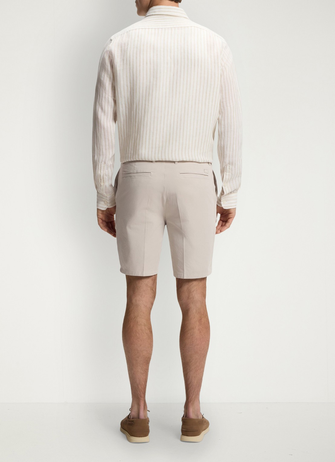 BOSS Straight fit korte broek met steekzakken - achterkant 3 beige