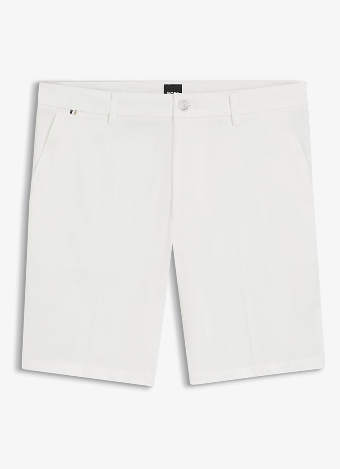 BOSS Straight fit korte broek met steekzakken - voorkant 2 wit