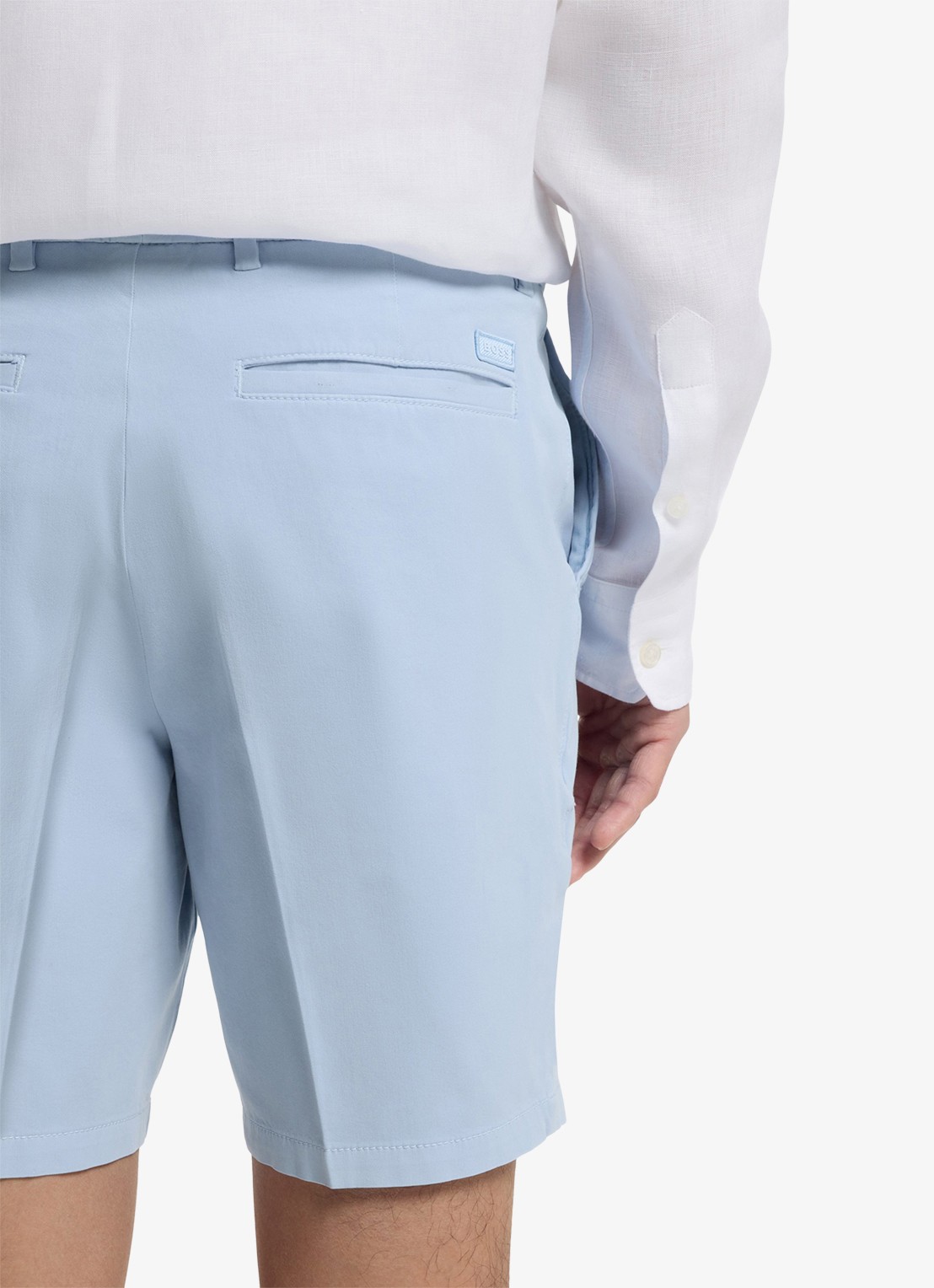 BOSS Straight fit korte broek met steekzakken - detail 7 lichtblauw