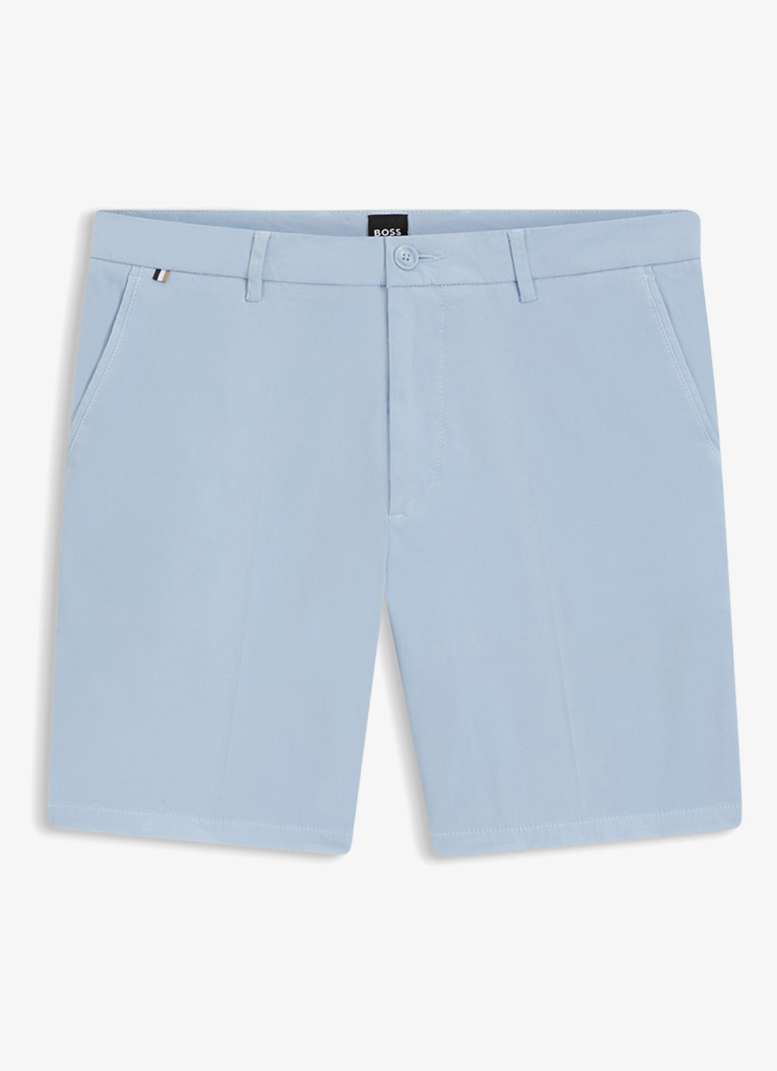 BOSS Straight fit korte broek met steekzakken - voorkant lichtblauw