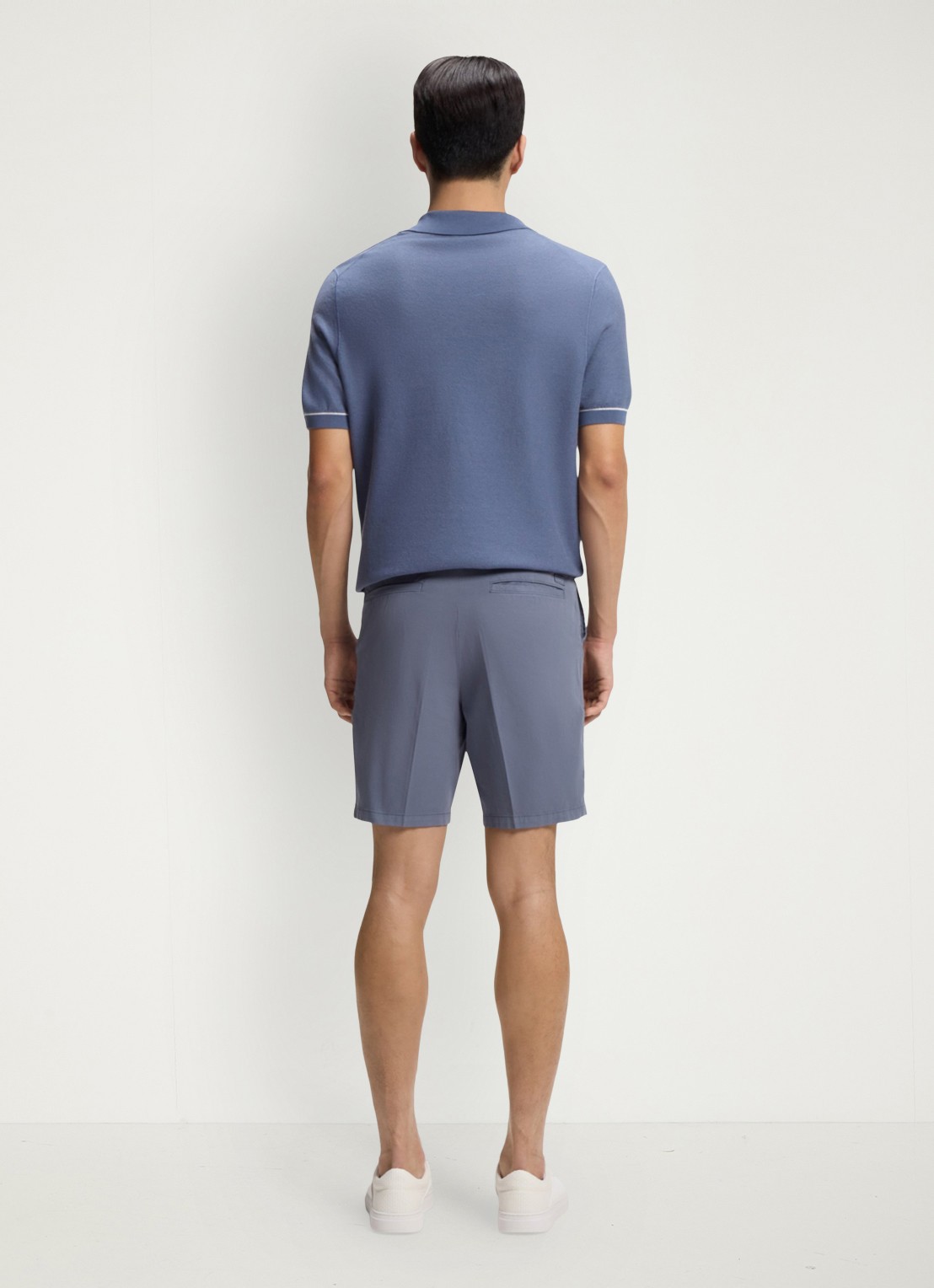 BOSS Straight fit korte broek met steekzakken - achterkant 5 lichtblauw
