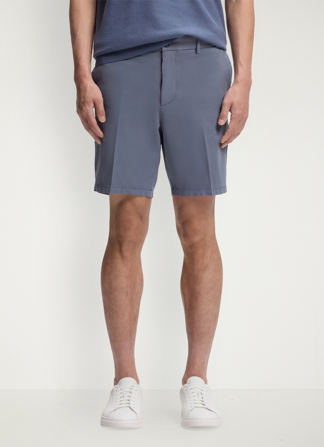 BOSS Straight fit korte broek met steekzakken - detail 9 lichtblauw