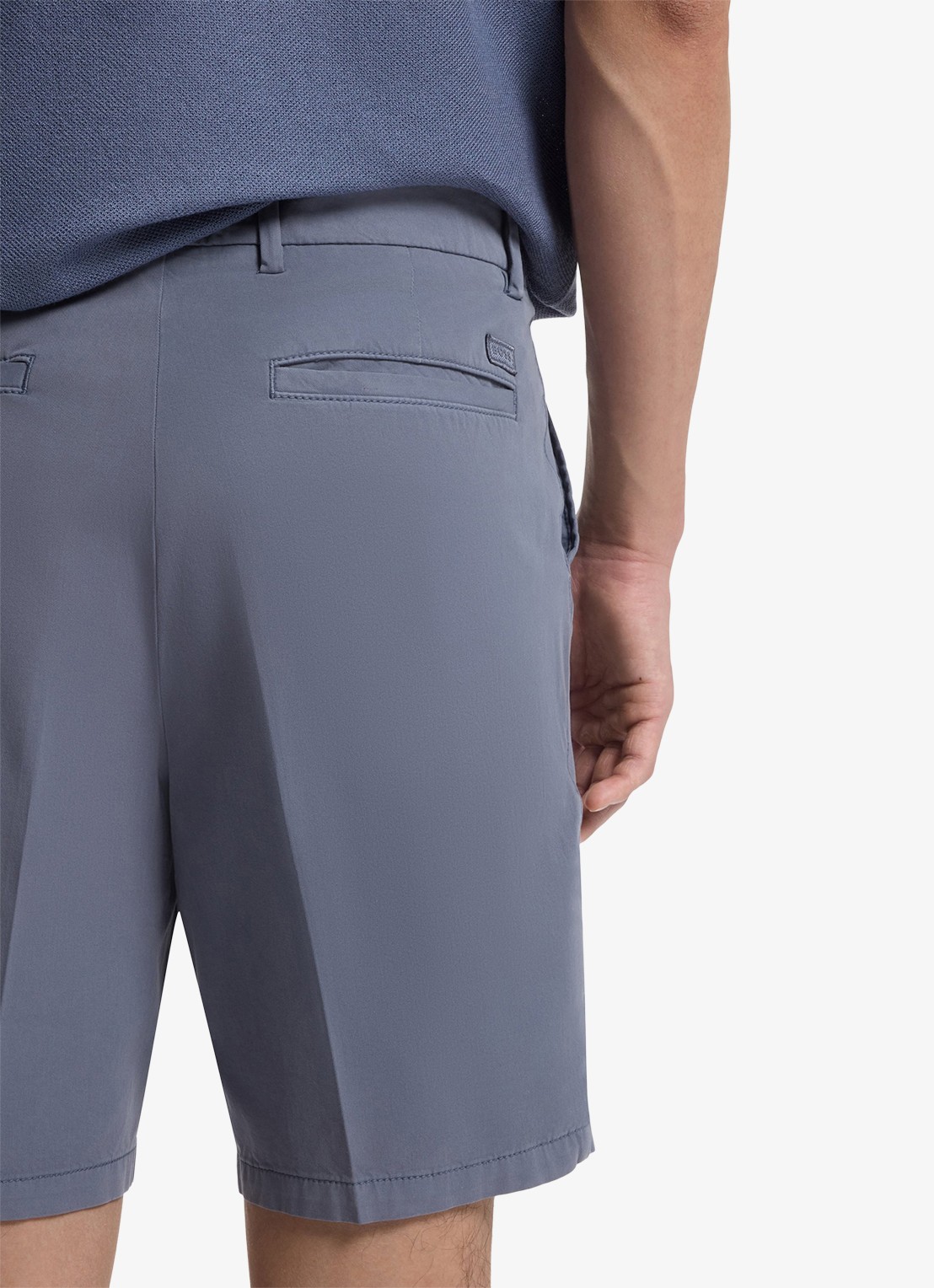 BOSS Straight fit korte broek met steekzakken - detail 10 lichtblauw