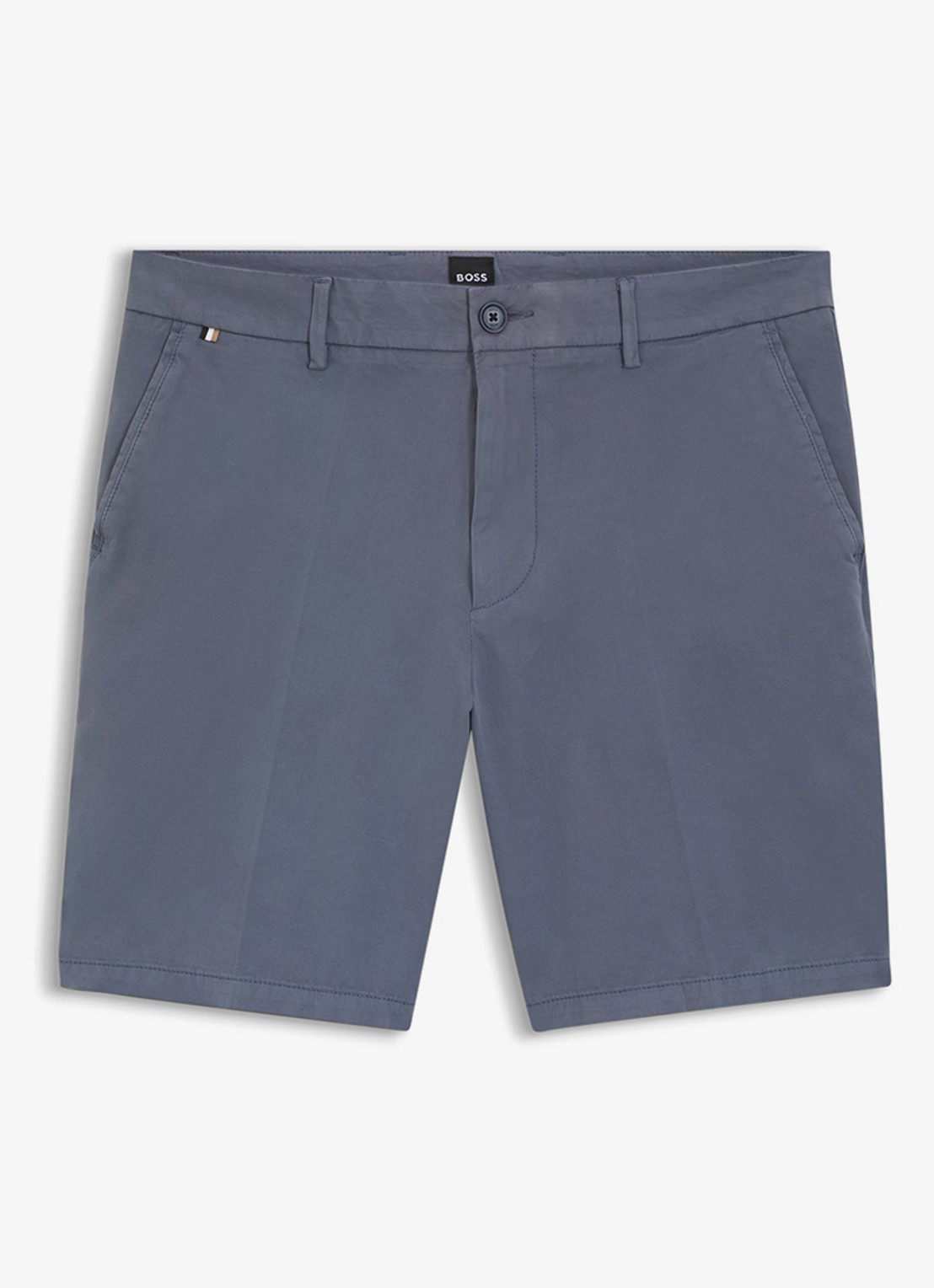 BOSS Straight fit korte broek met steekzakken - voorkant 3 lichtblauw