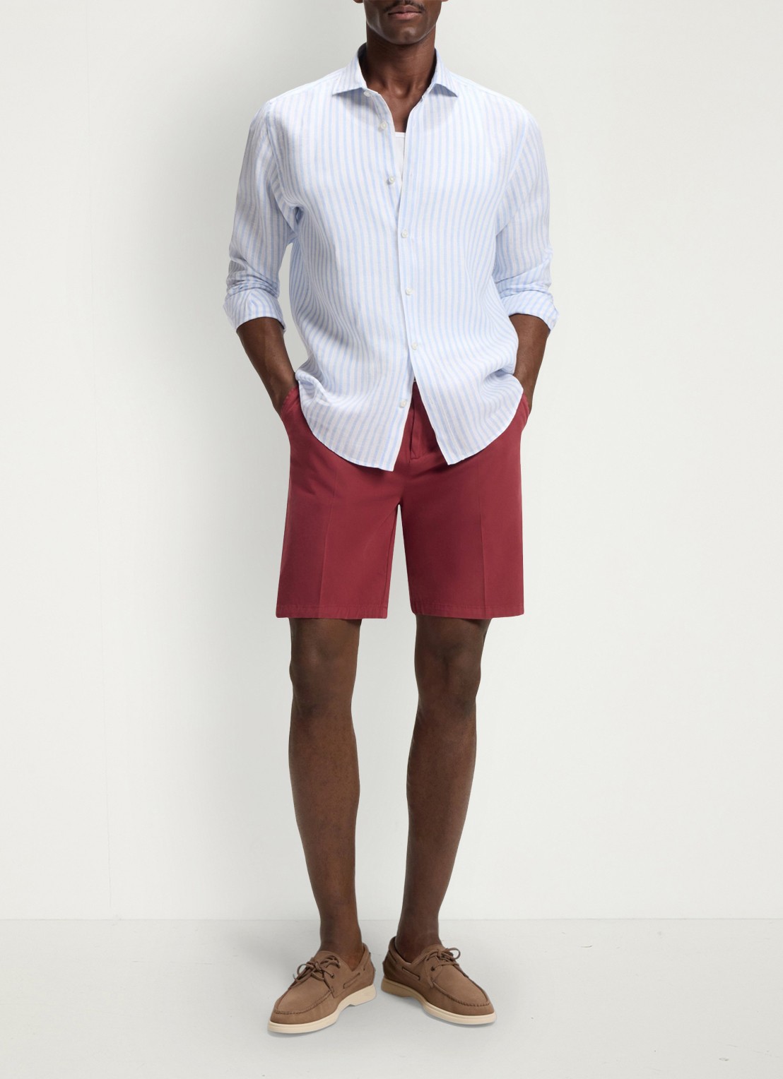 BOSS Straight fit korte broek met steekzakken - voorkant 6 rood