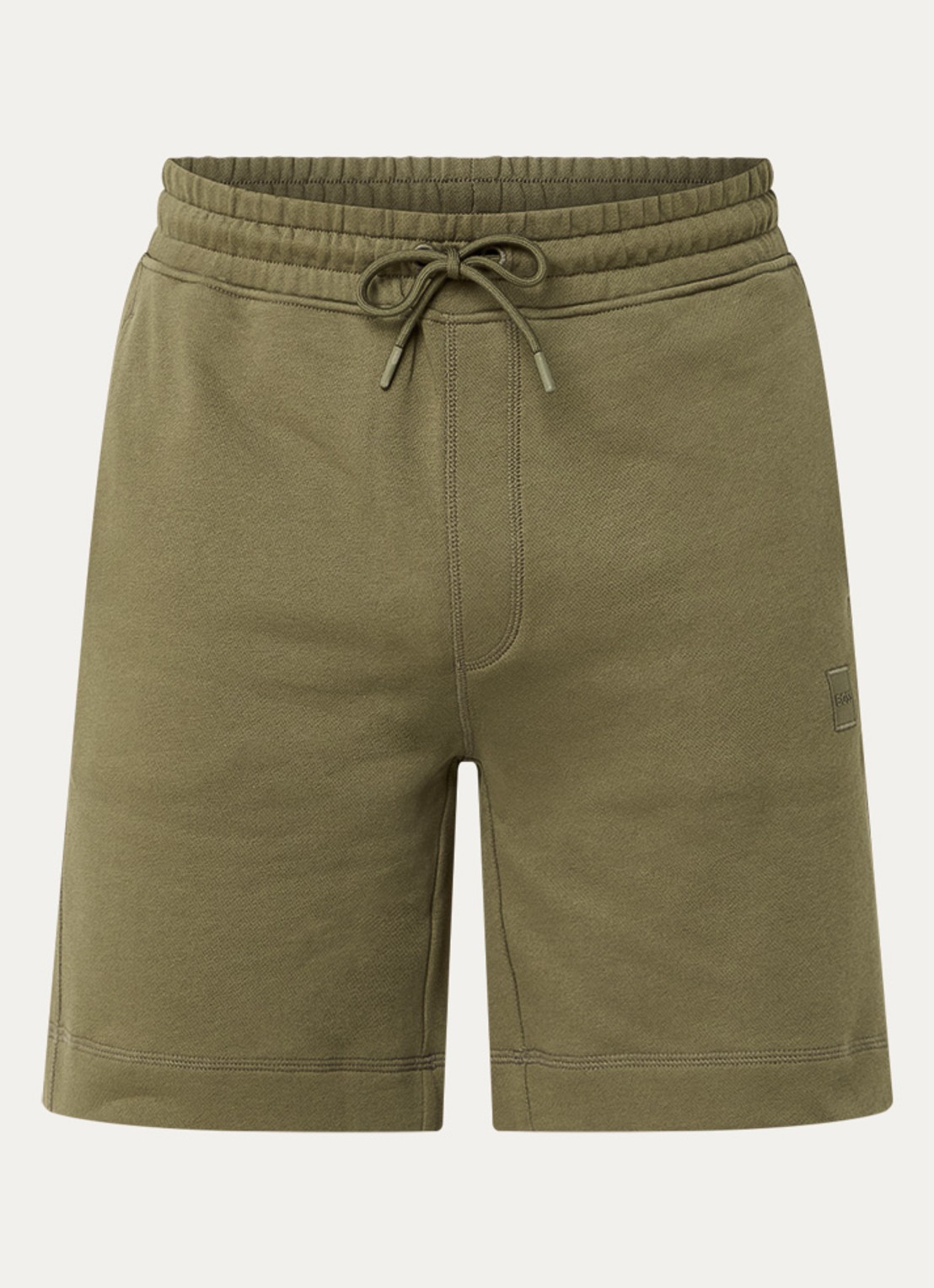BOSS Straight fit korte broek van sweatstof met logopatch - voorkant open green-342 / groen