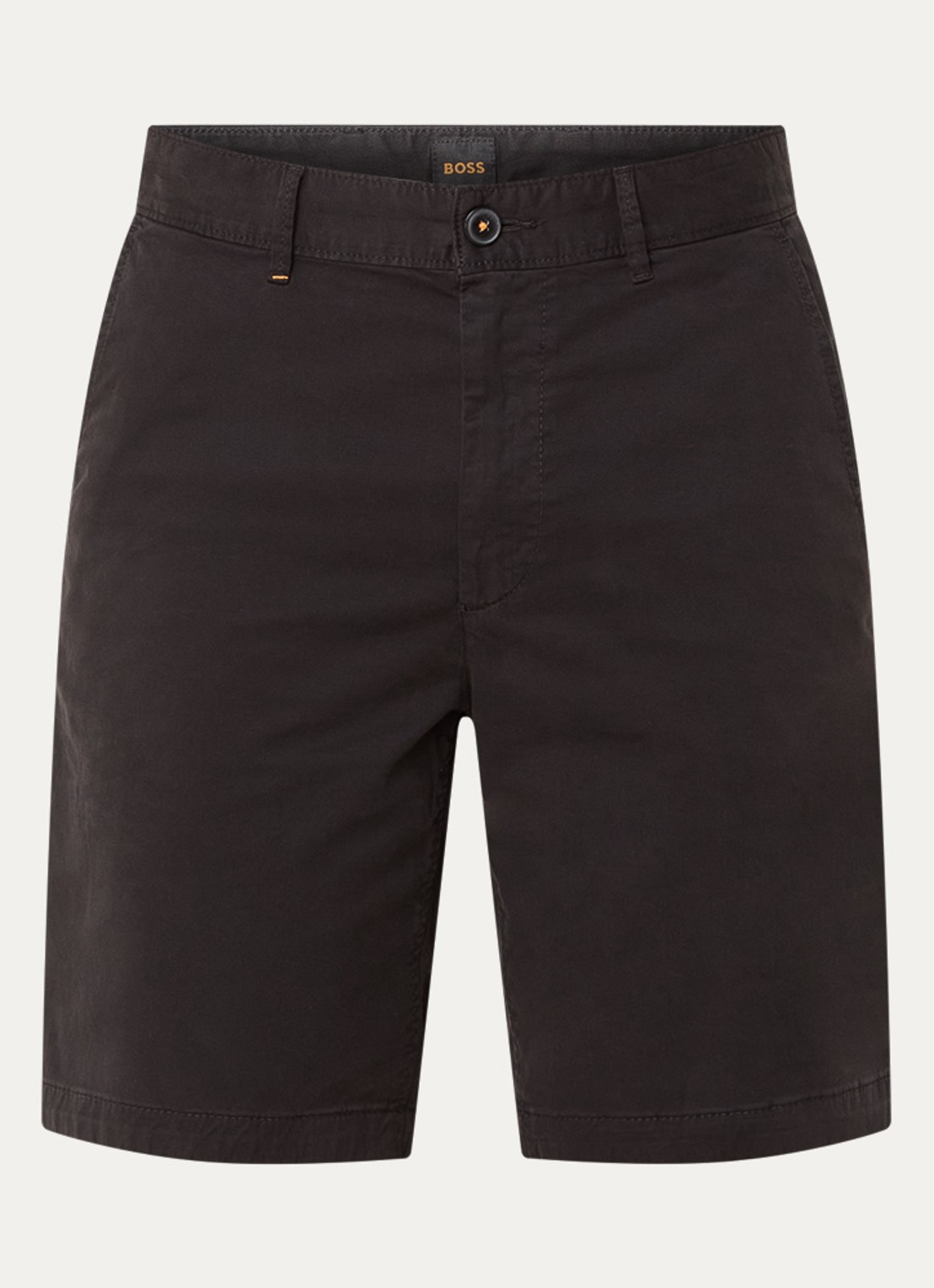 BOSS Straight fit korte chino met steekzakken - voorkant black-001 / zwart
