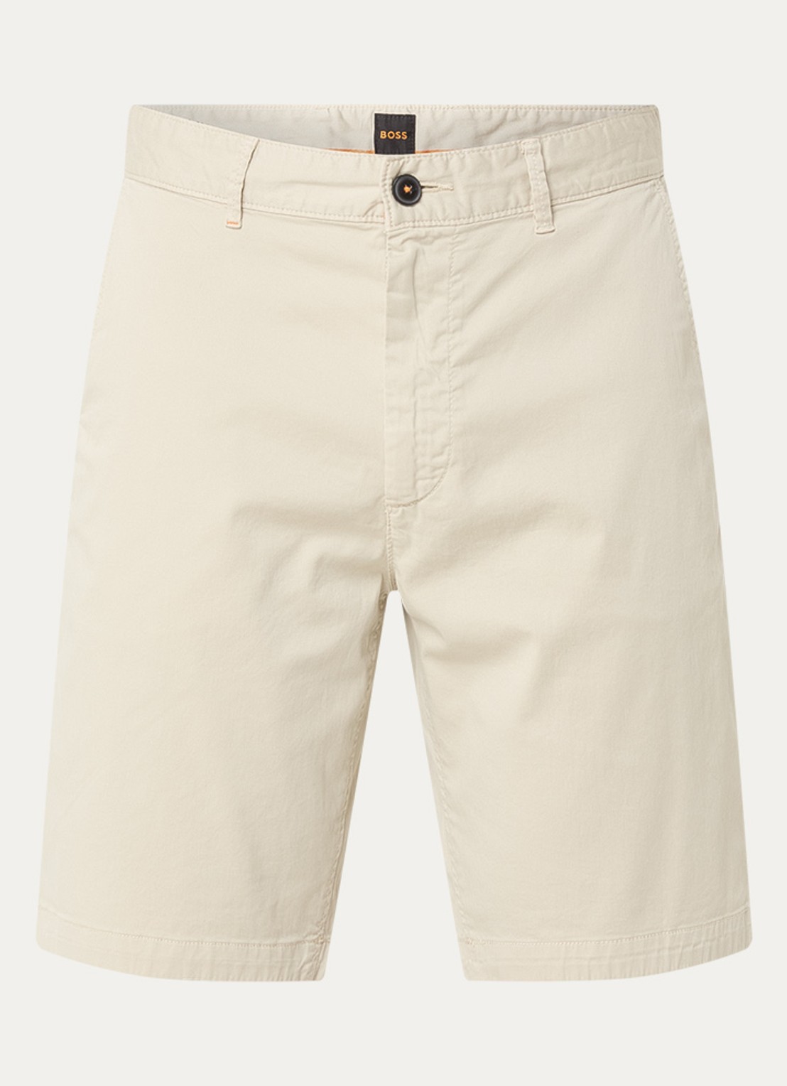 BOSS Straight fit korte chino met steekzakken - voorkant 3 light beige-271 / beige
