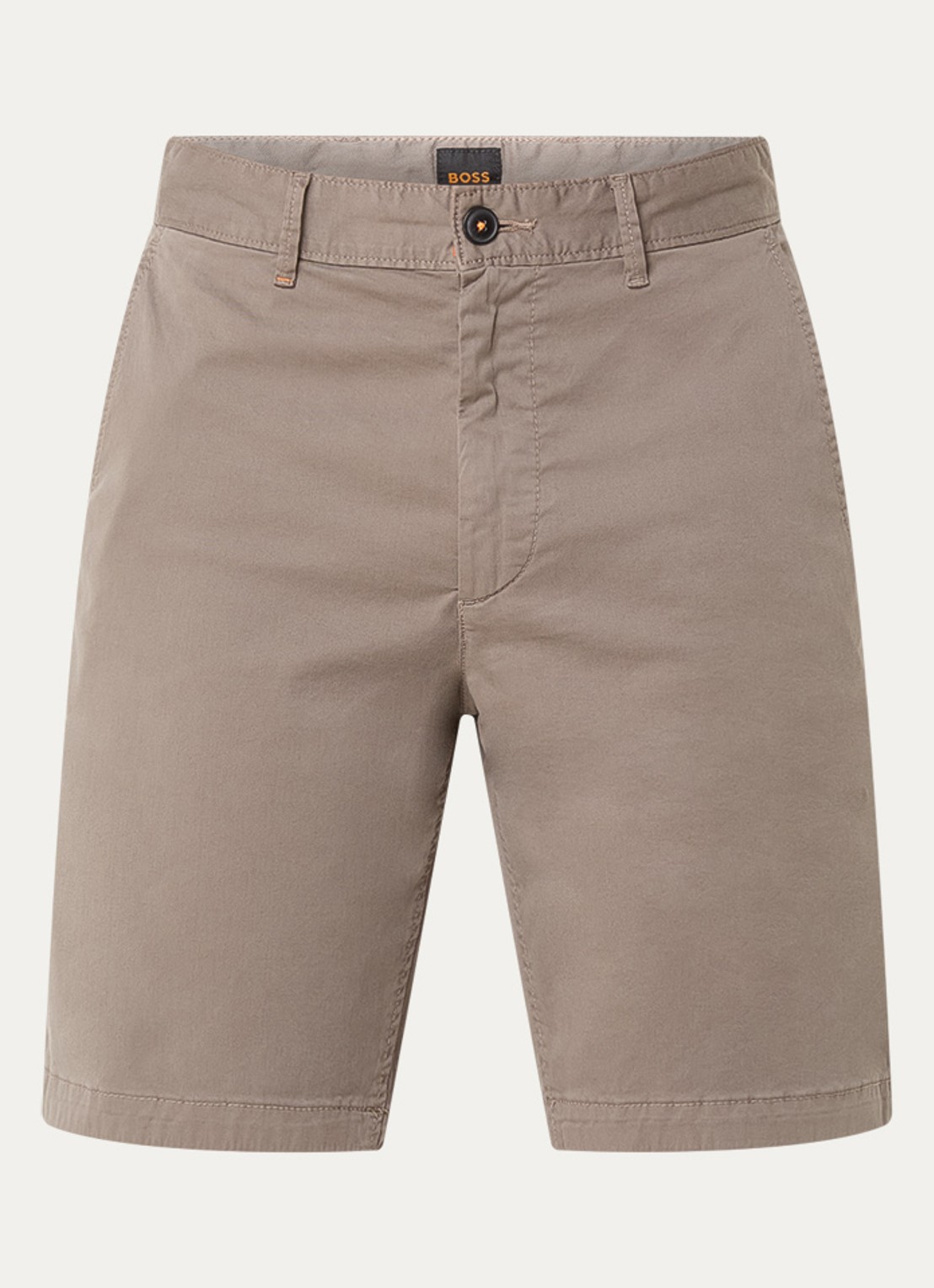 BOSS Straight fit korte chino met steekzakken - voorkant open beige-294 / beige