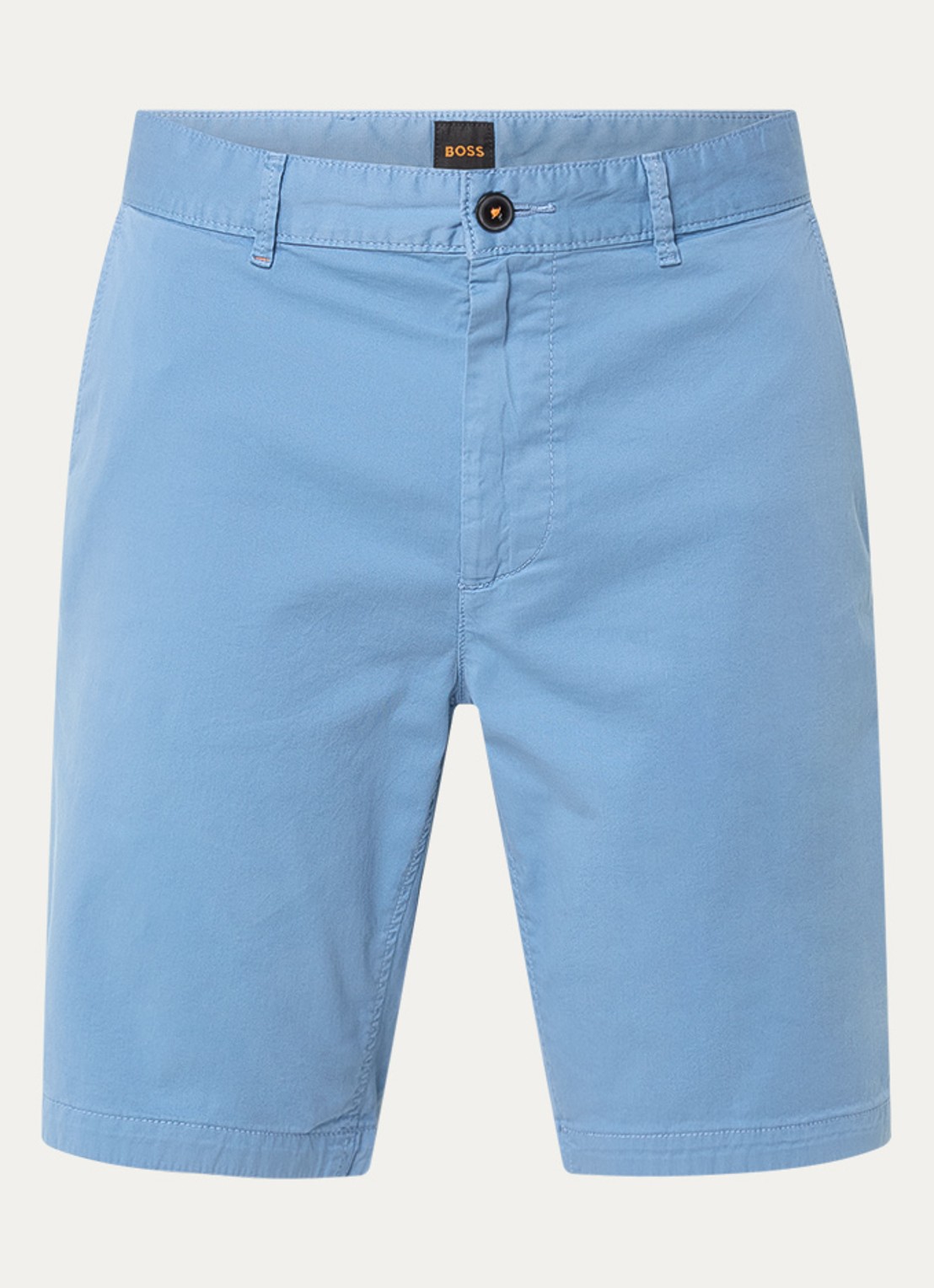BOSS Straight fit korte chino met steekzakken - voorkant open blue-462 / blauw