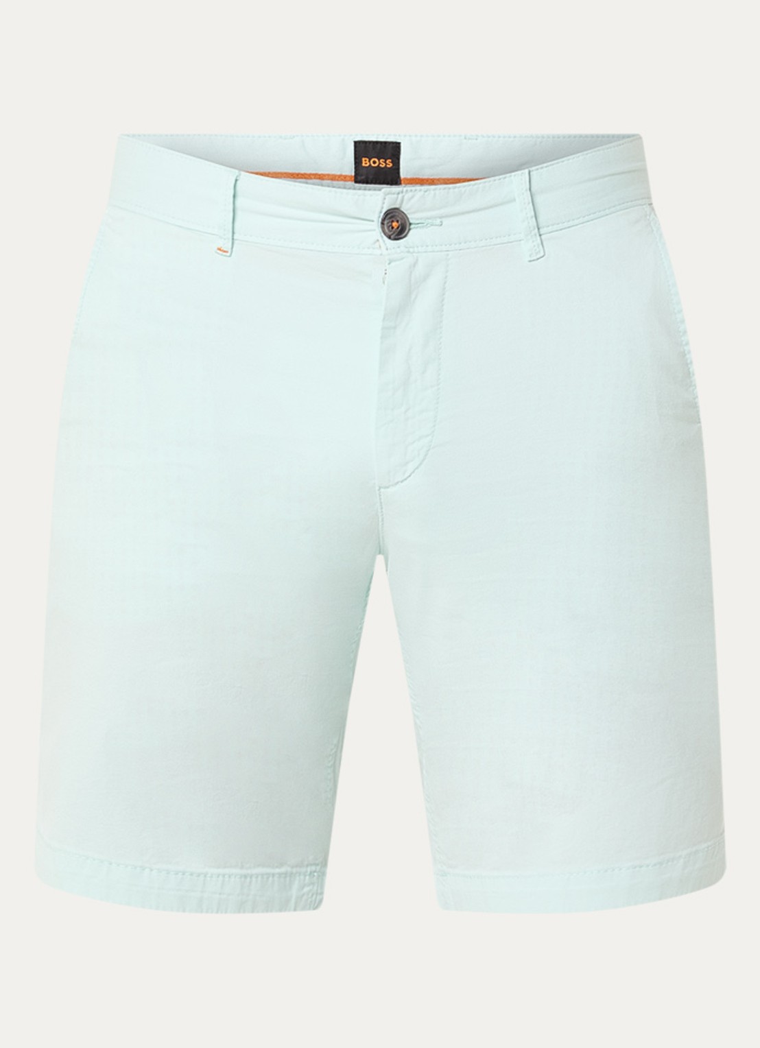 BOSS Straight fit korte chino met steekzakken - voorkant 2 open blue-474 / blauw