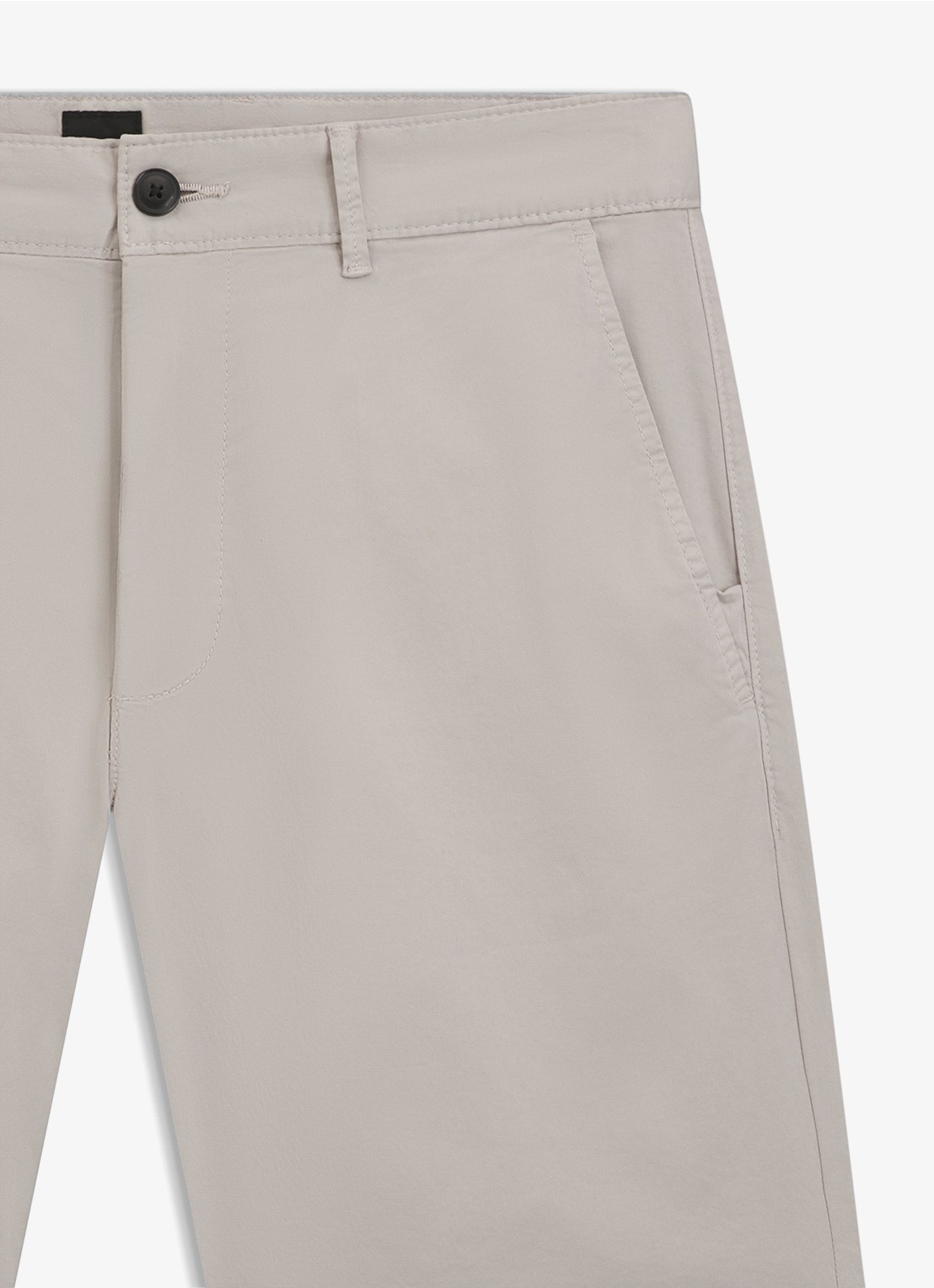 BOSS Straight fit korte chino met steekzakken - detail 6 open grey-070 / grijs