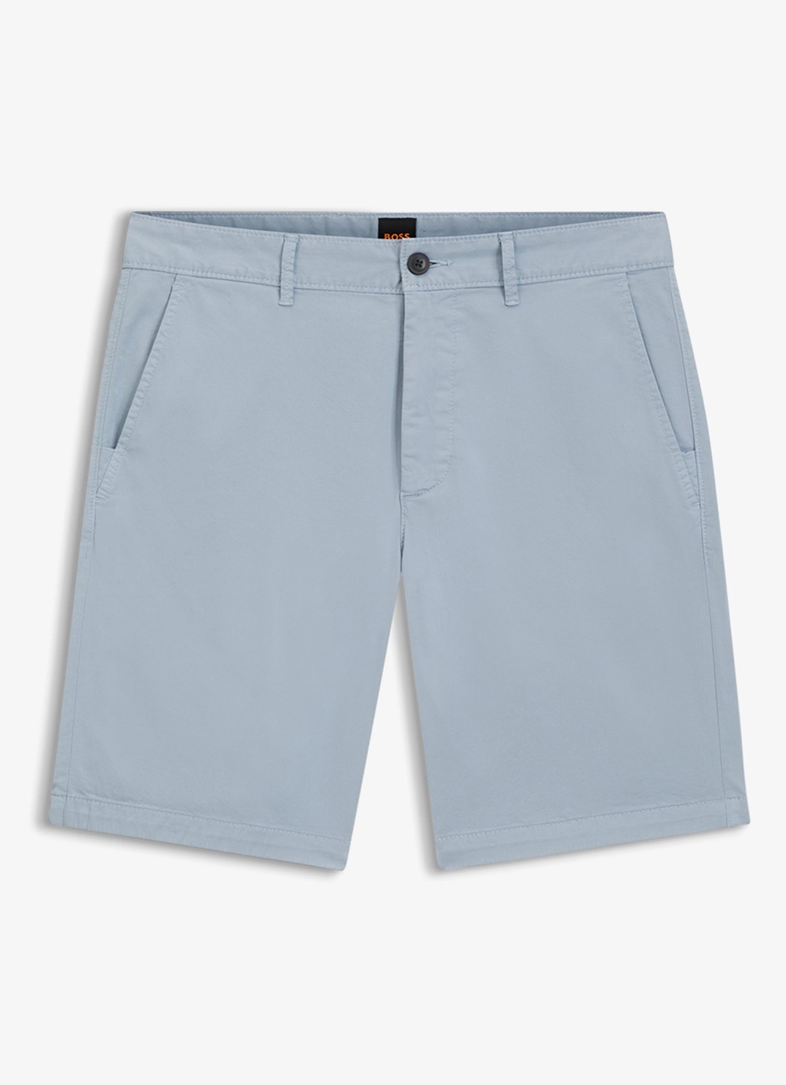 BOSS Straight fit korte chino met steekzakken - voorkant light/pastel blue-458 / blauw