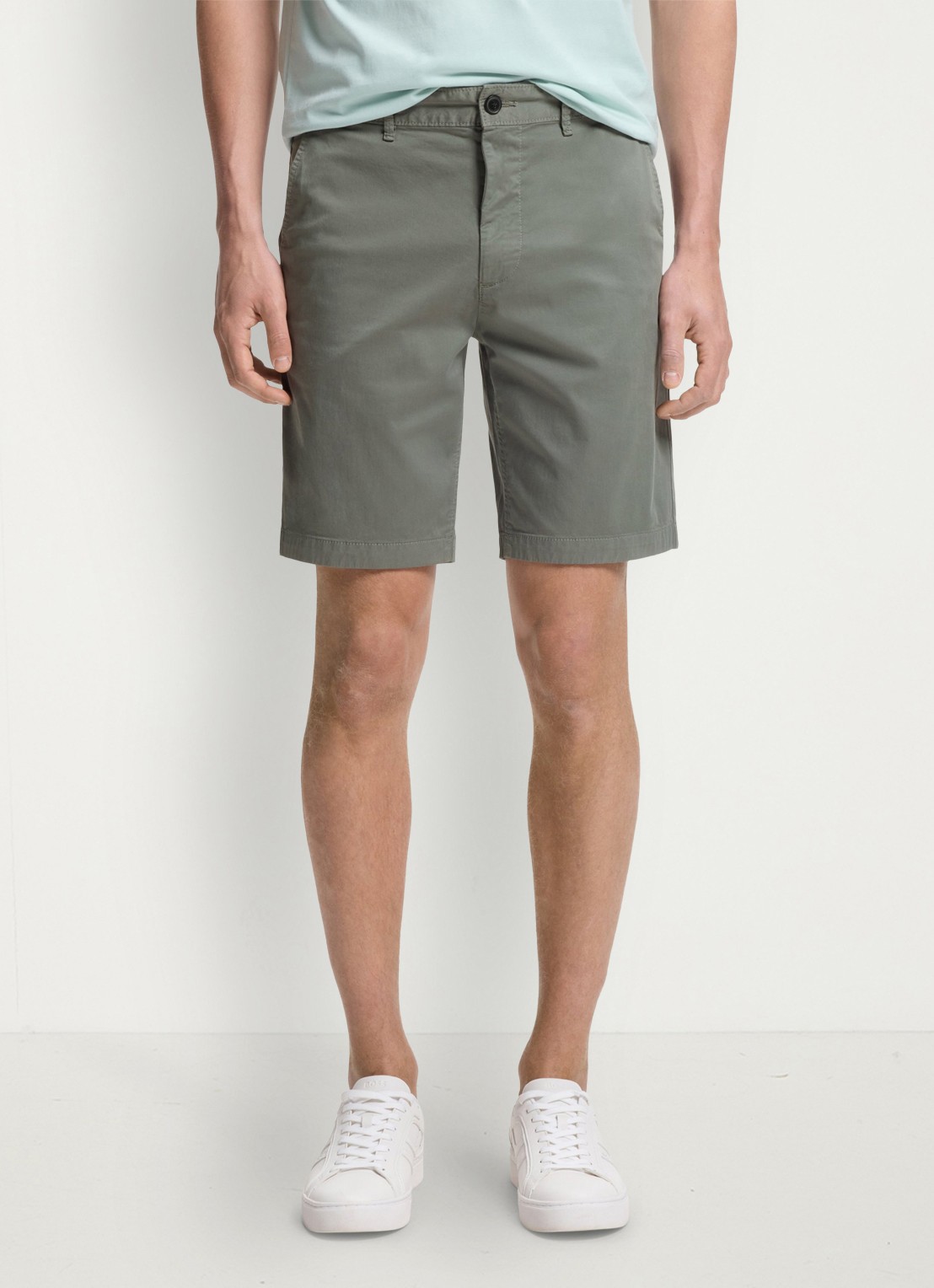BOSS Straight fit korte chino met steekzakken - detail 4 open grey-076 / grijs
