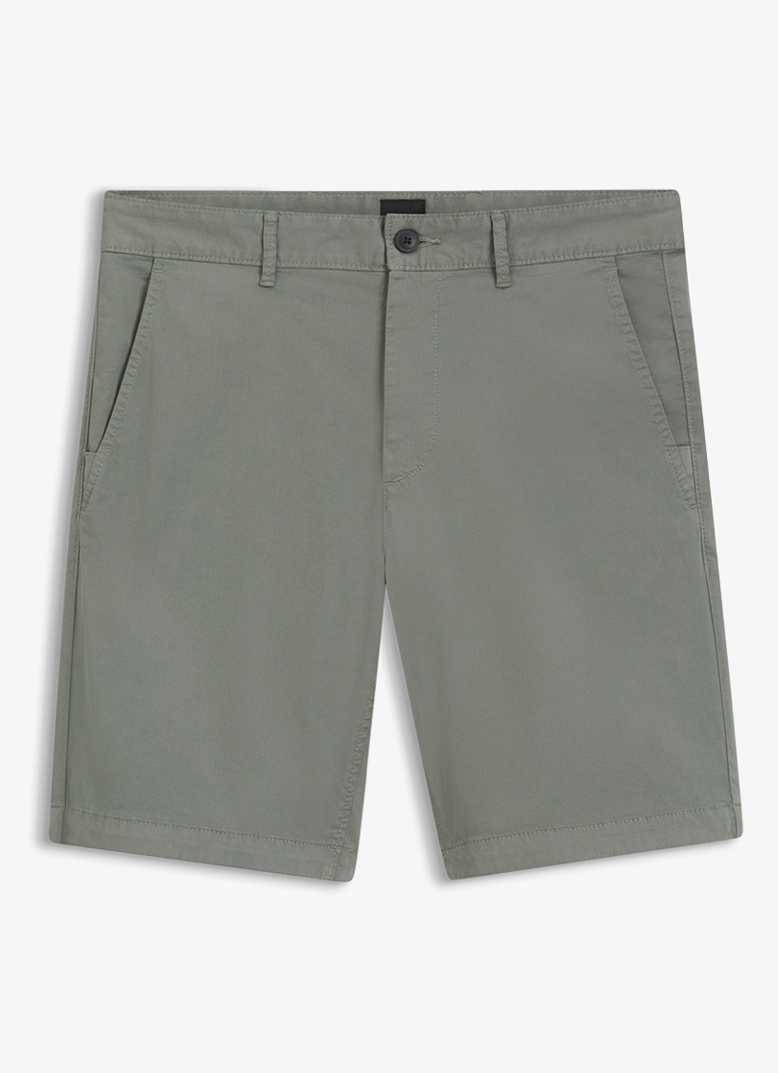 BOSS Straight fit korte chino met steekzakken - voorkant 2 open grey-076 / grijs