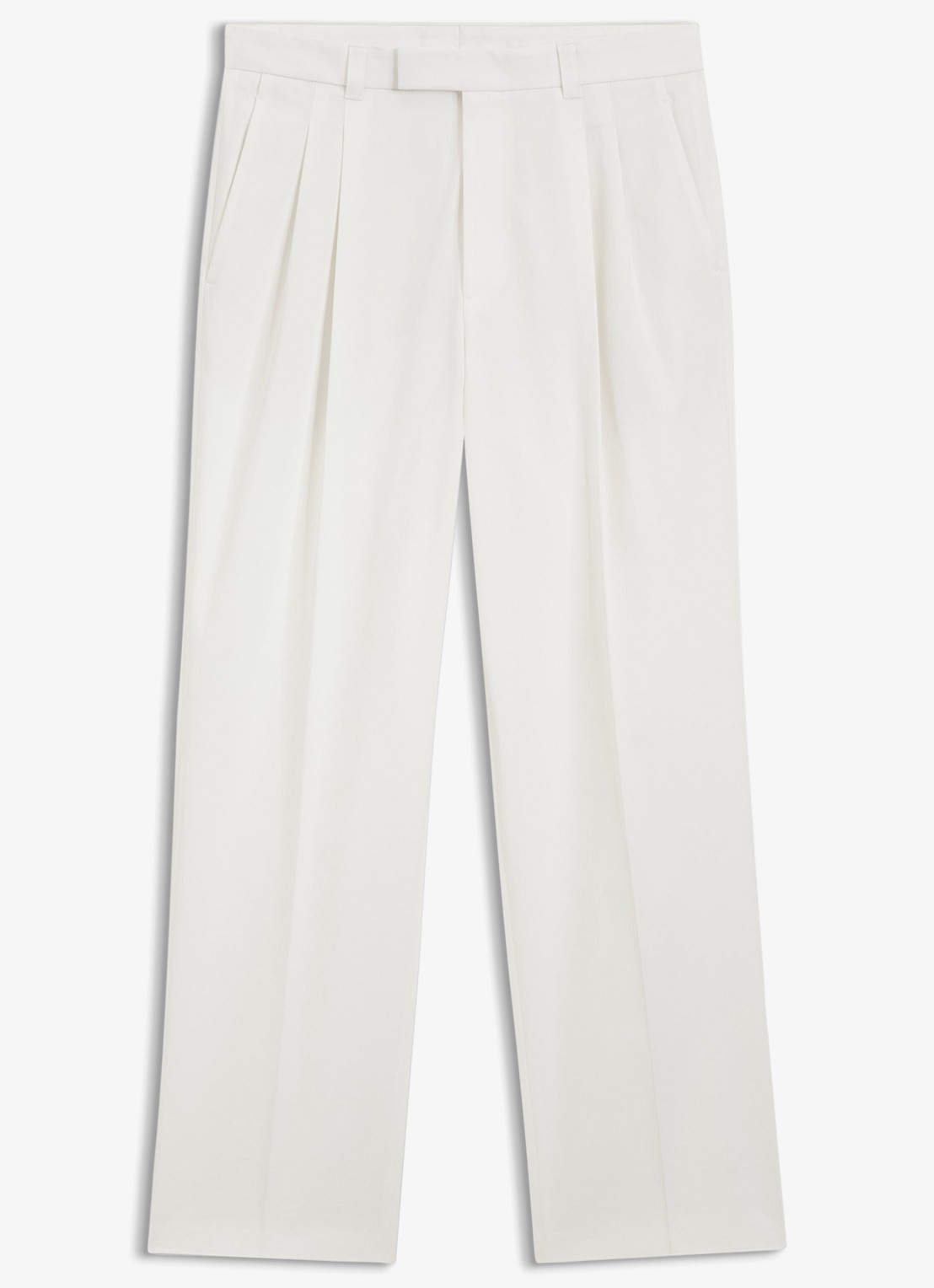 BOSS Straight fit pantalon in katoenblend - voorkant 5 wit