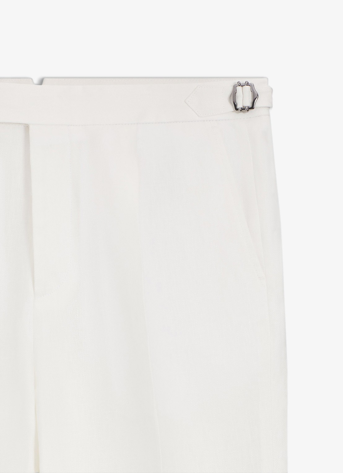 BOSS Straight fit pantalon in linnenblend met steekzakken - detail 5 wit