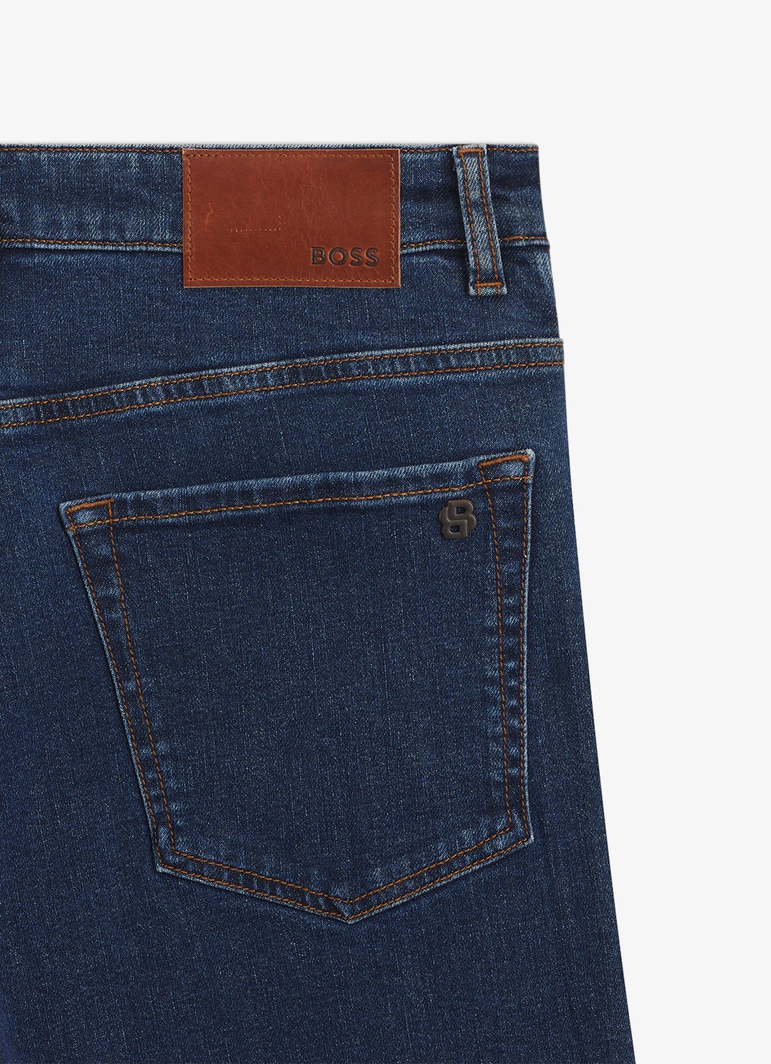 BOSS Straight leg jeans met steekzakken - detail 3 donkerblauw