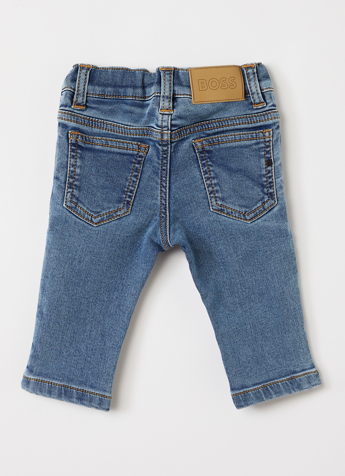 BOSS Straight leg jeans met steekzakken - voorkant 2 indigo