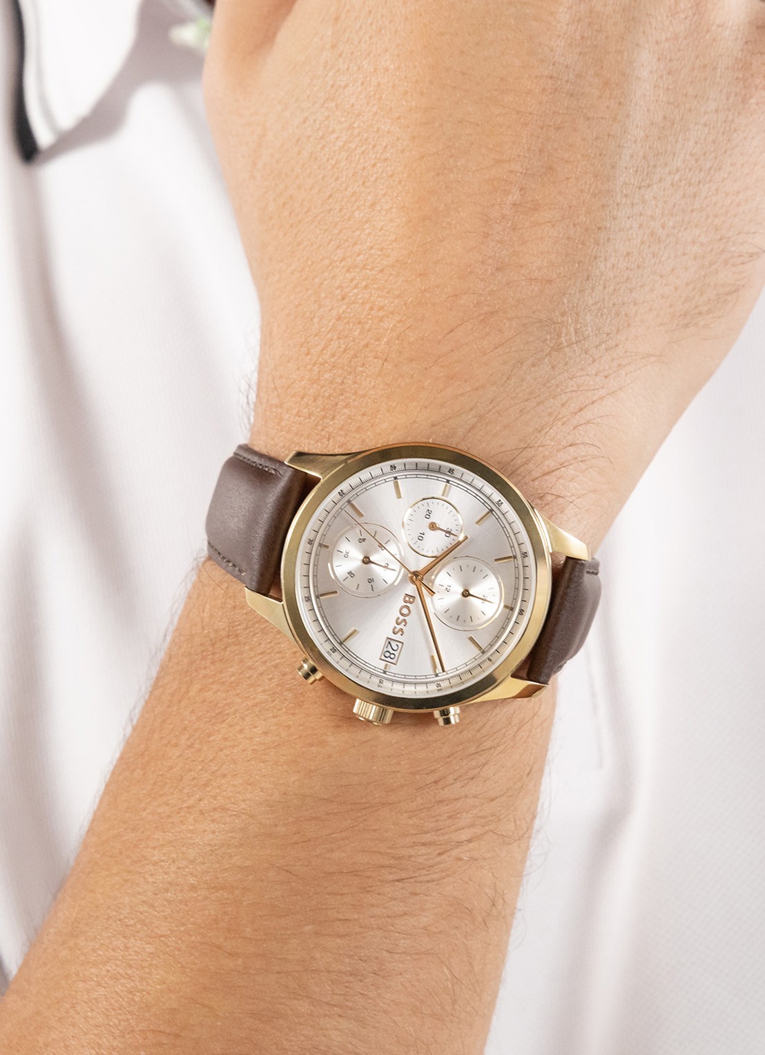 BOSS Stratus horloge HB1514327 - voorkant 4 goud