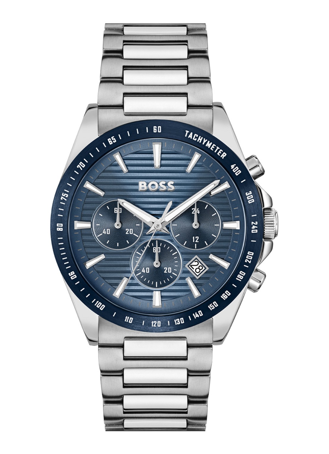 BOSS Strike Chrono horloge HB1514240  - voorkant 3 zilver