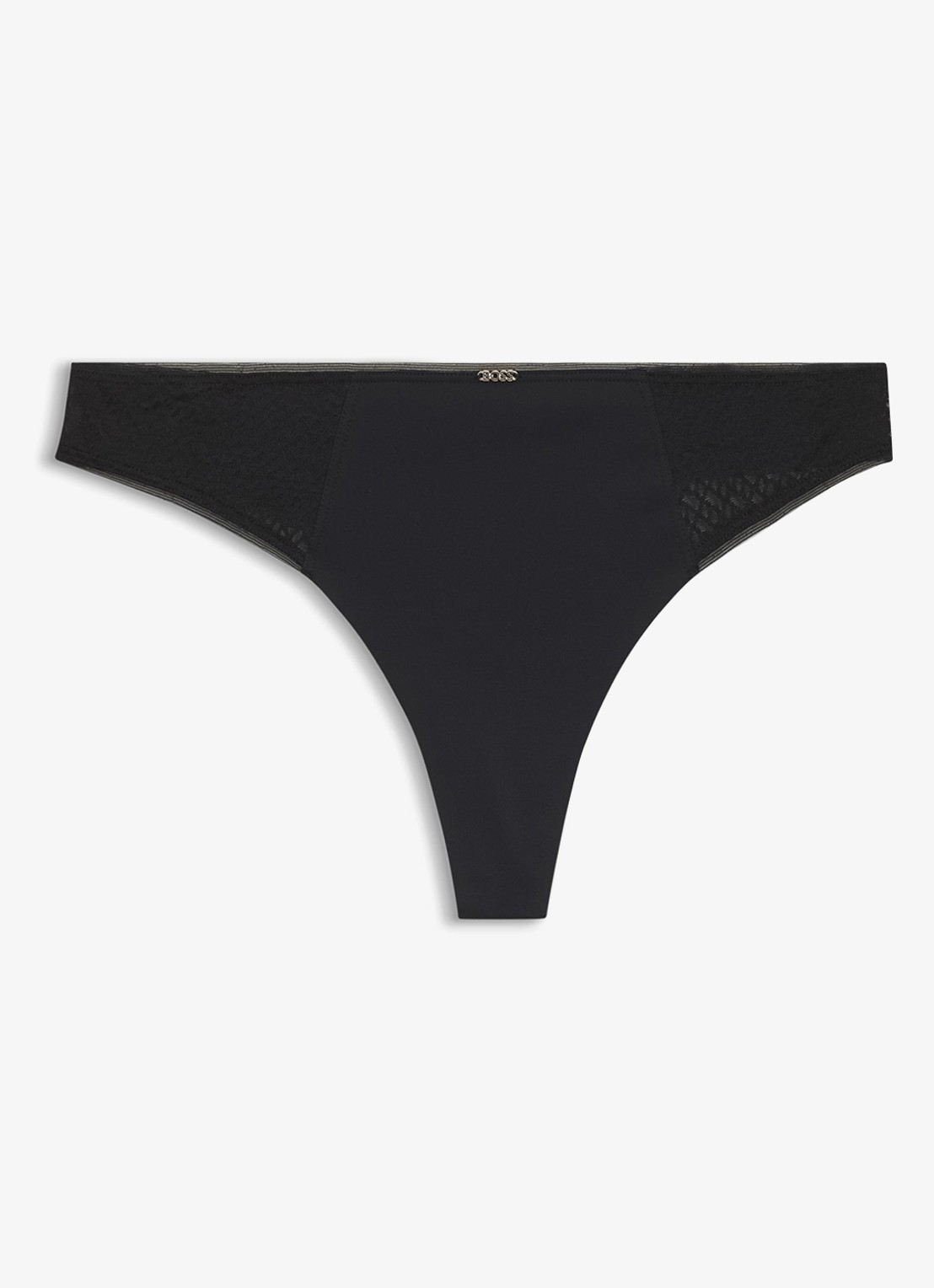 BOSS String met kant - voorkant zwart