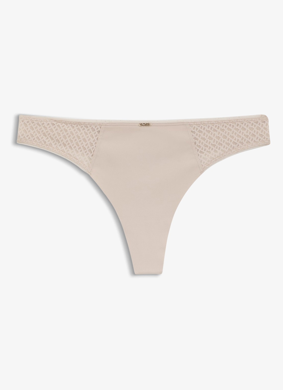BOSS String met kant - voorkant beige