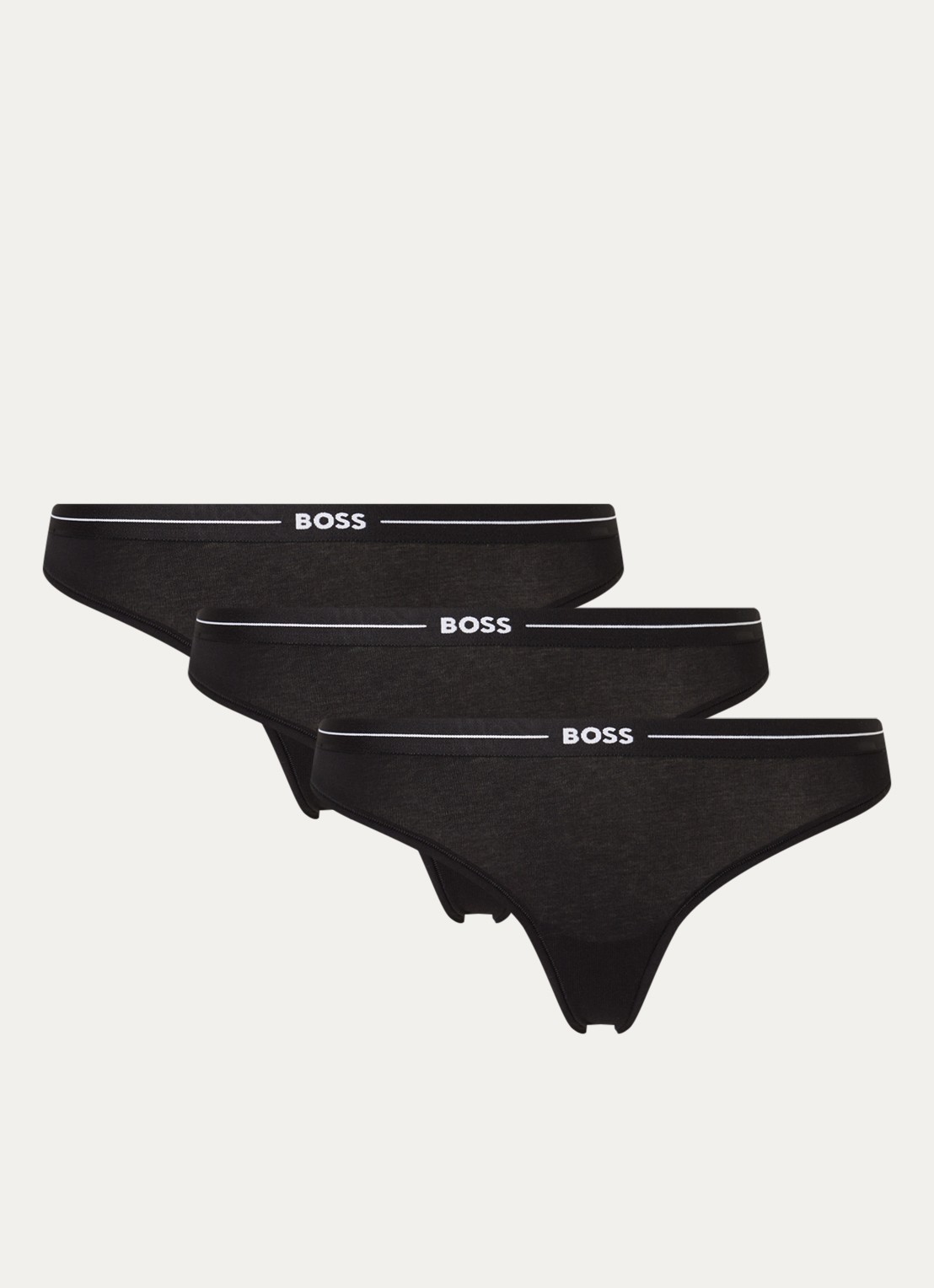 BOSS String met logo in 3-pack - voorkant 4 zwart