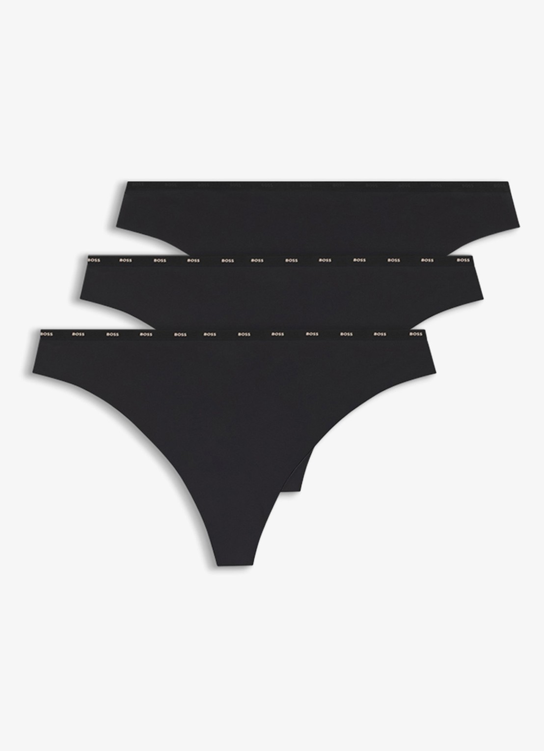 BOSS String met logoband in 3-pack - voorkant 4 zwart