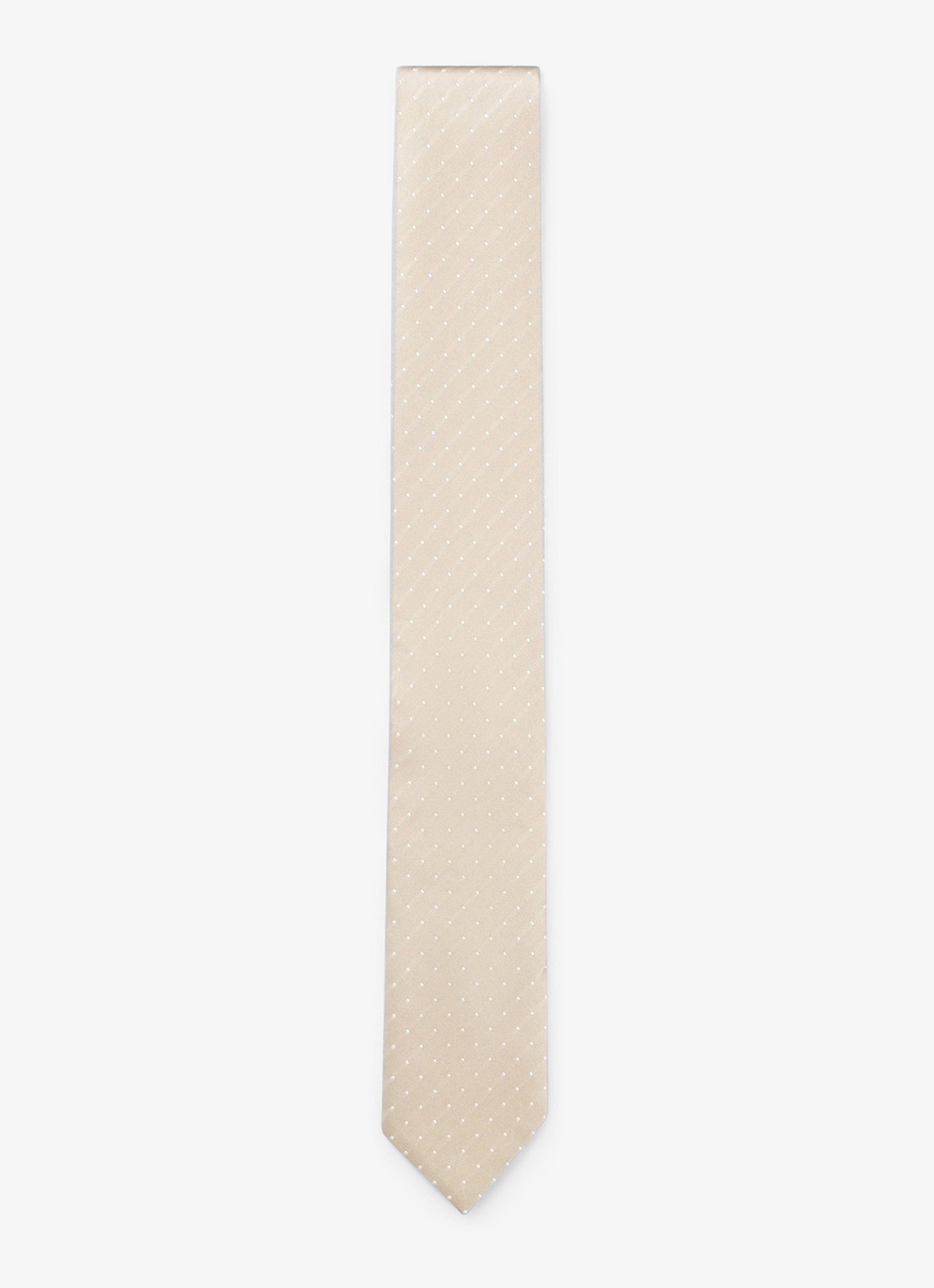 BOSS Stropdas van zijde  - voorkant beige