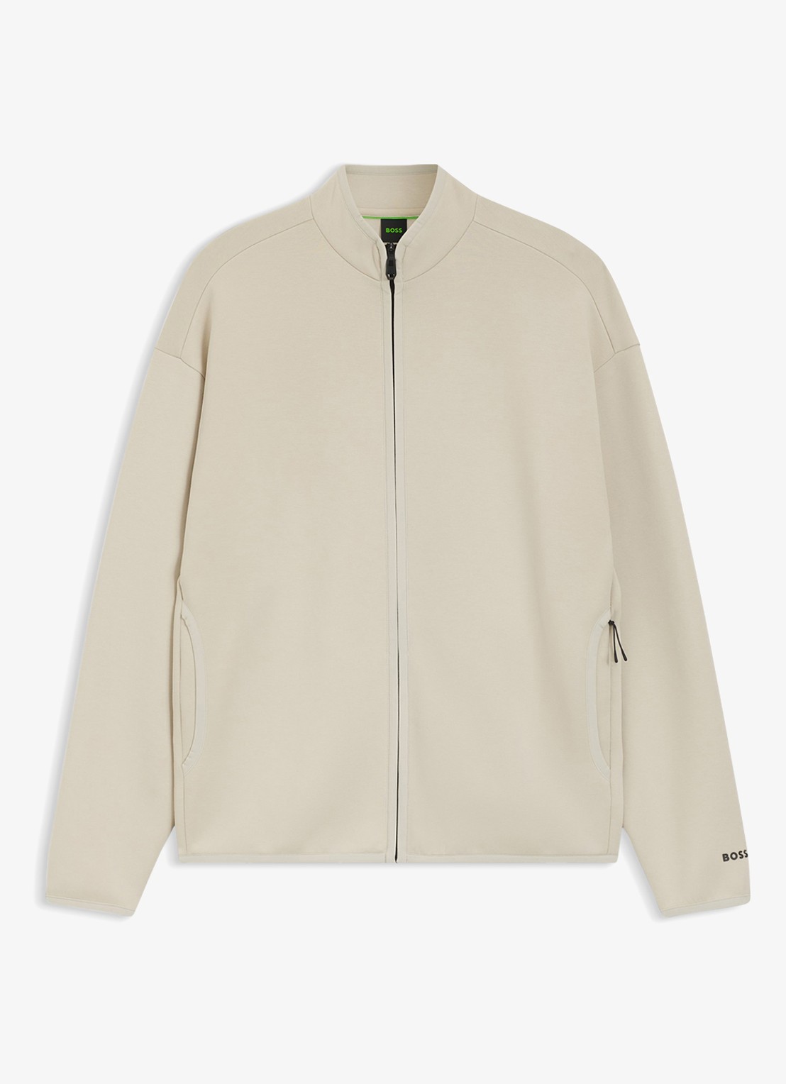 BOSS SW_Globe FZ Sweatvest met logo - voorkant light beige-272 / beige